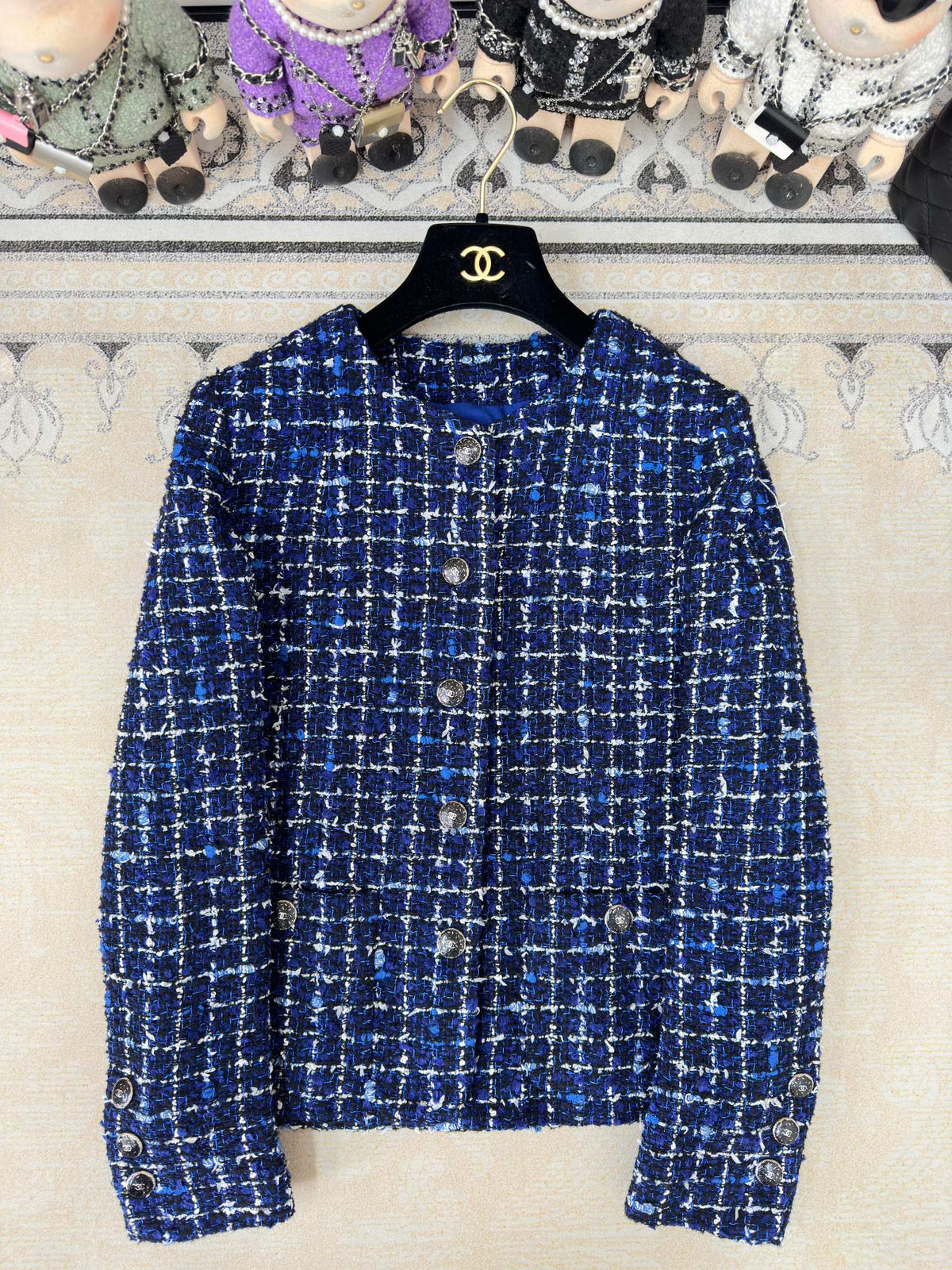 CC  Tweed Jacket Blue Polyamide Wool 251879