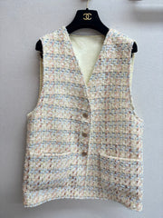 CC Vest Pink Blue Cotton Polyamide 237354