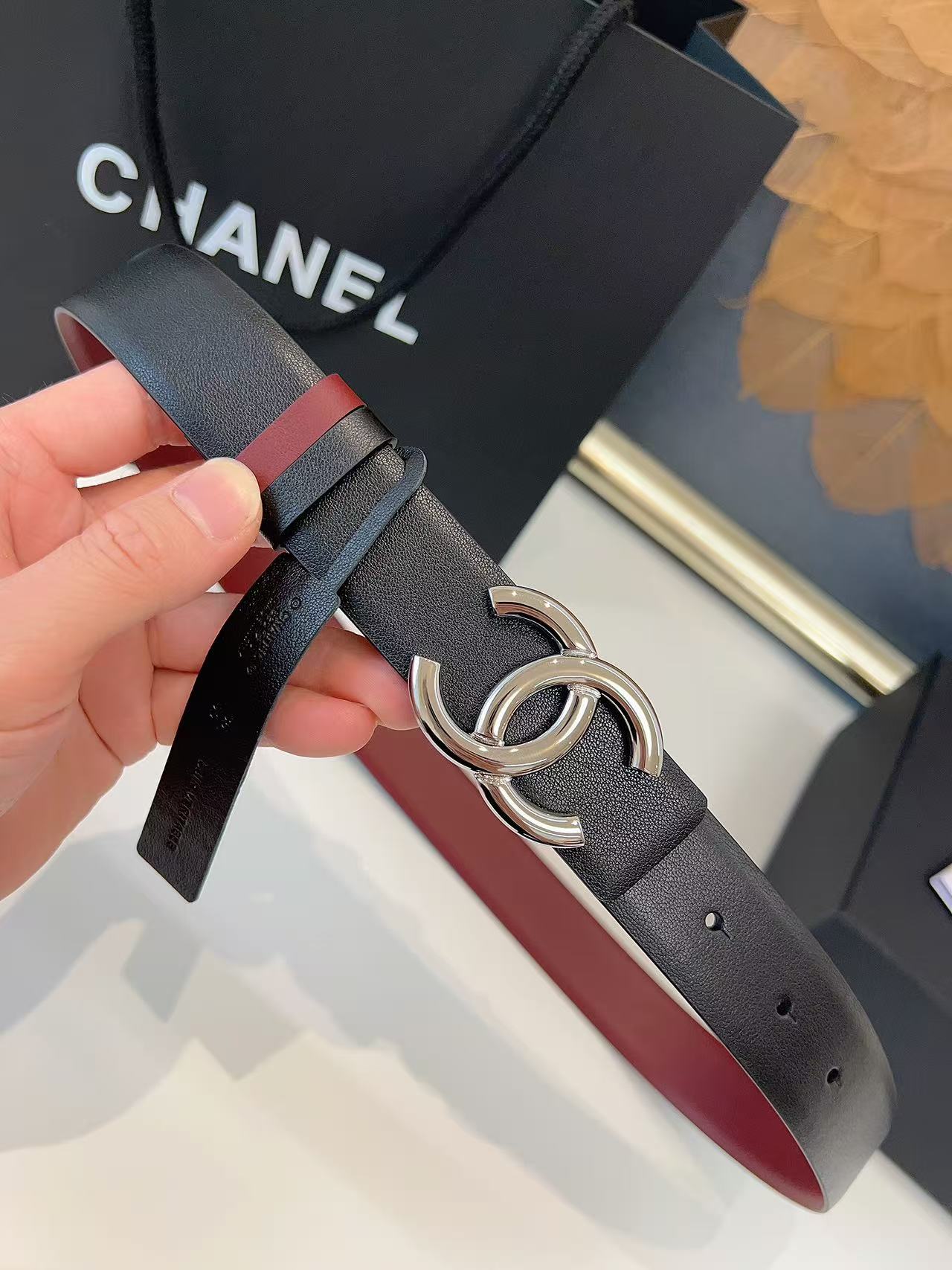 Miumiu 2026 Reversible Belt 30mm Cowhide 215514