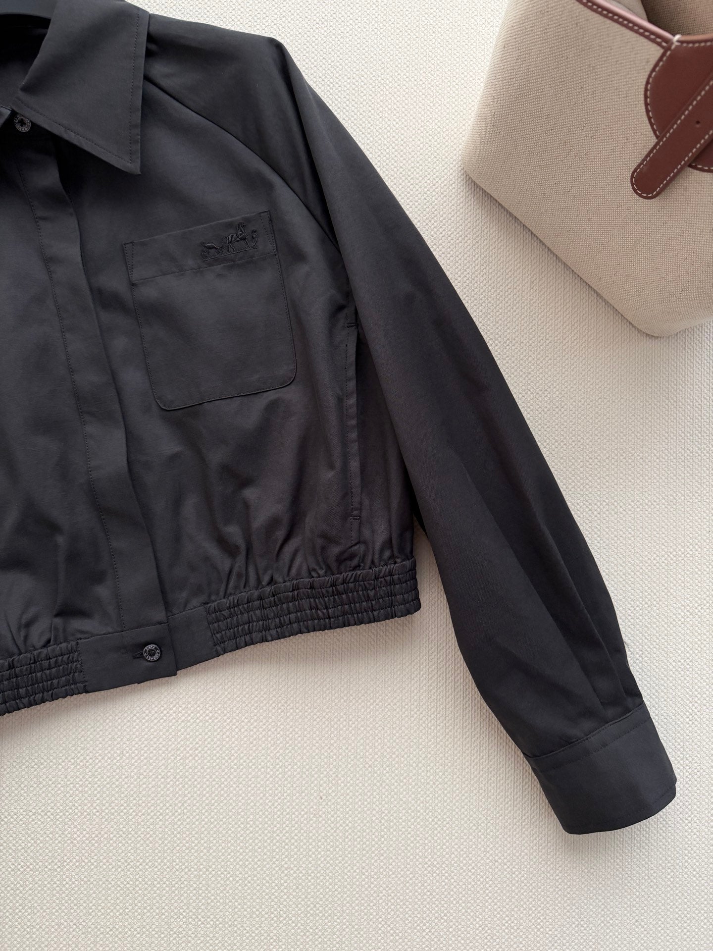 Hermes 2026 Short Workwear Jacket Black Cotton 742889
