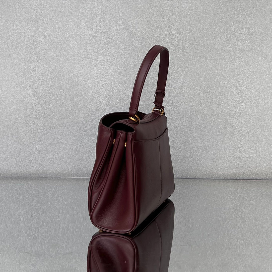 Balenciaga Small Bag 29 Burgyndy Calfskin Gold Hardware