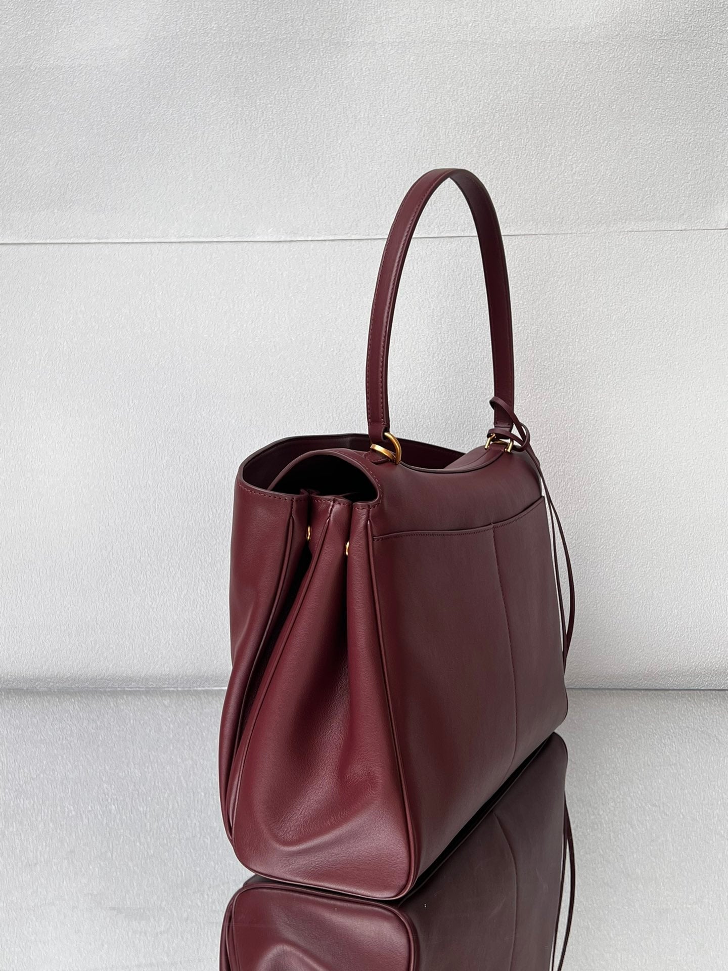 Balenciaga Large Bag 40 Burgyndy Calfskin Gold Hardware
