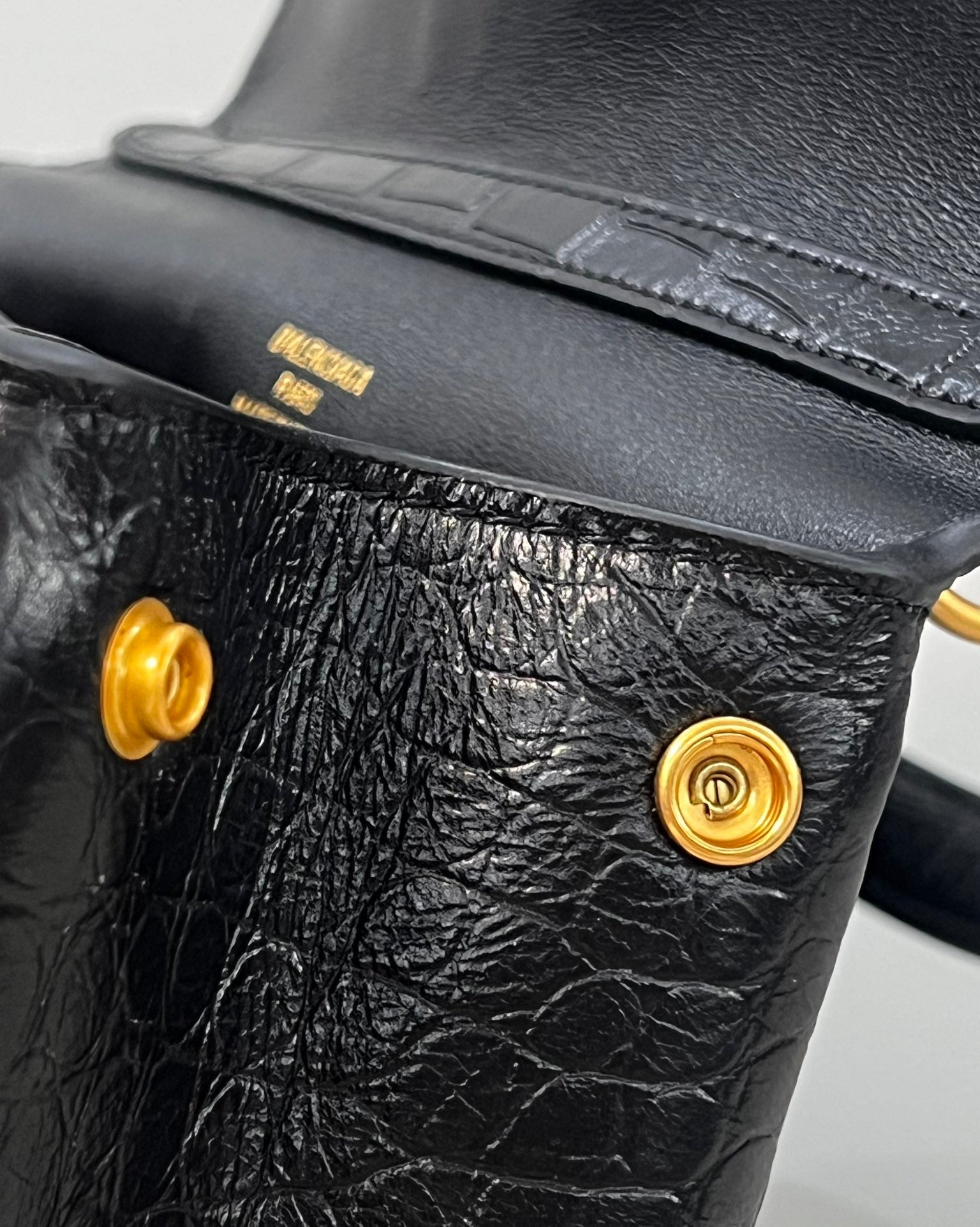 Balenciaga Large  Rodeo Bag 40 Black Crocodile Skin Gold Hardware