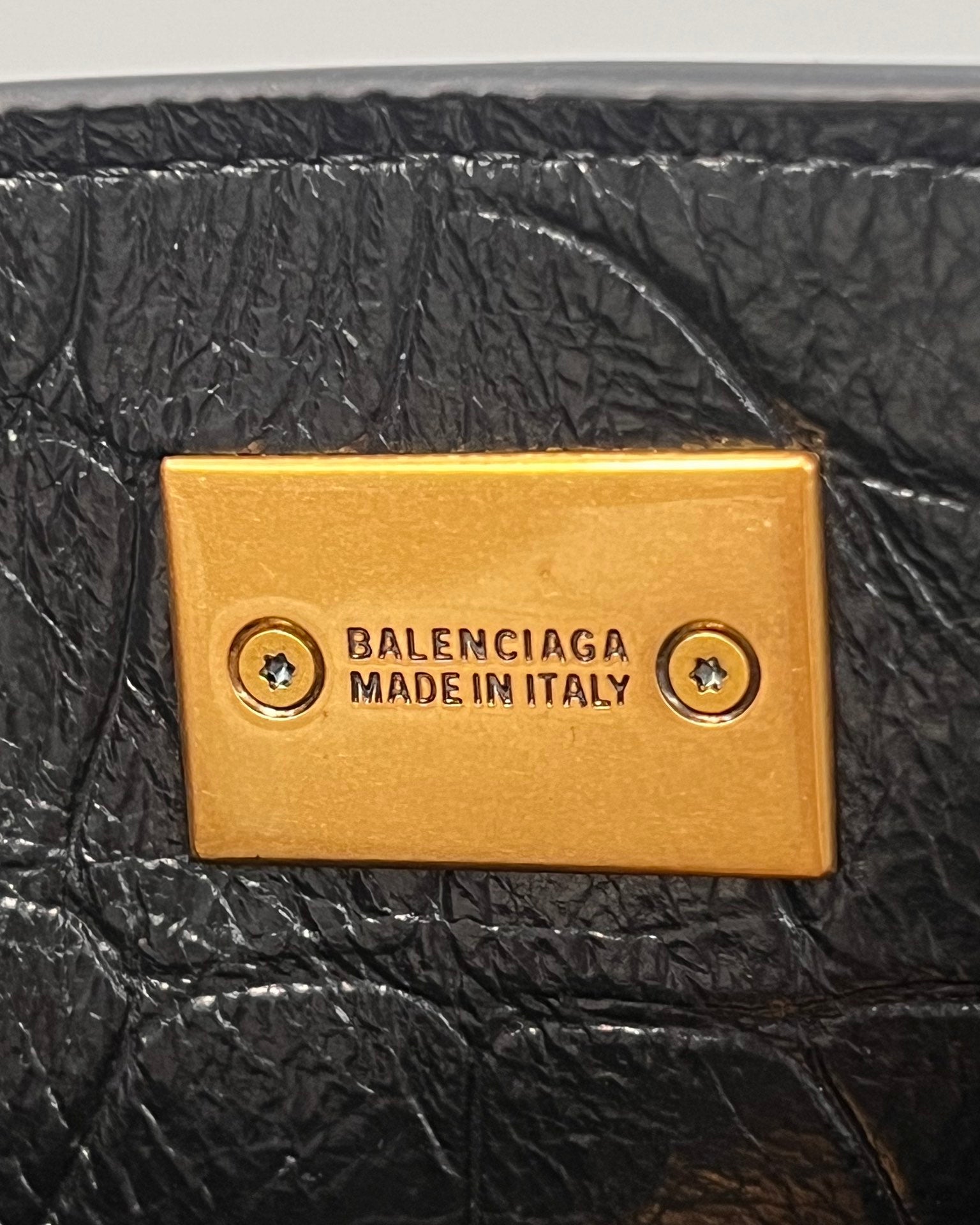 Balenciaga Large  Rodeo Bag 40 Black Crocodile Skin Gold Hardware