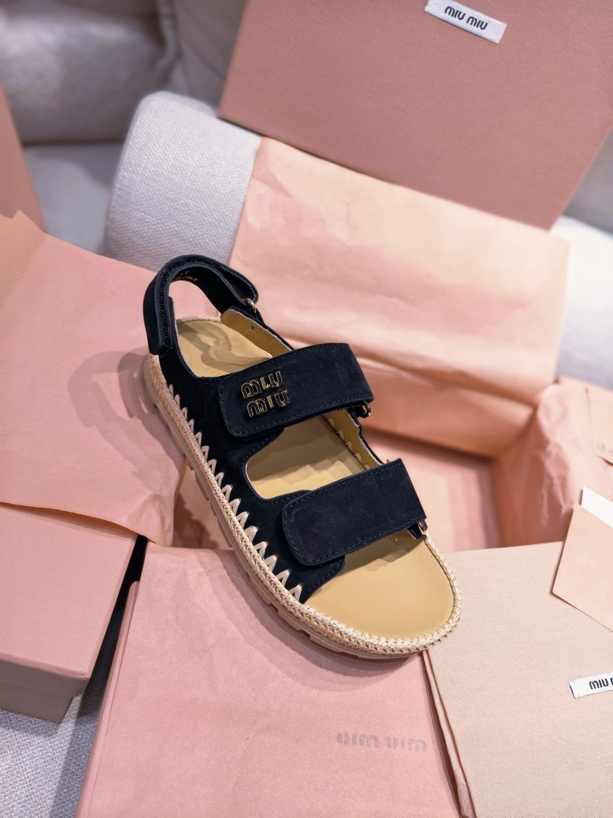 Miu Miu 2026 Strappy Sandals Suede 155479