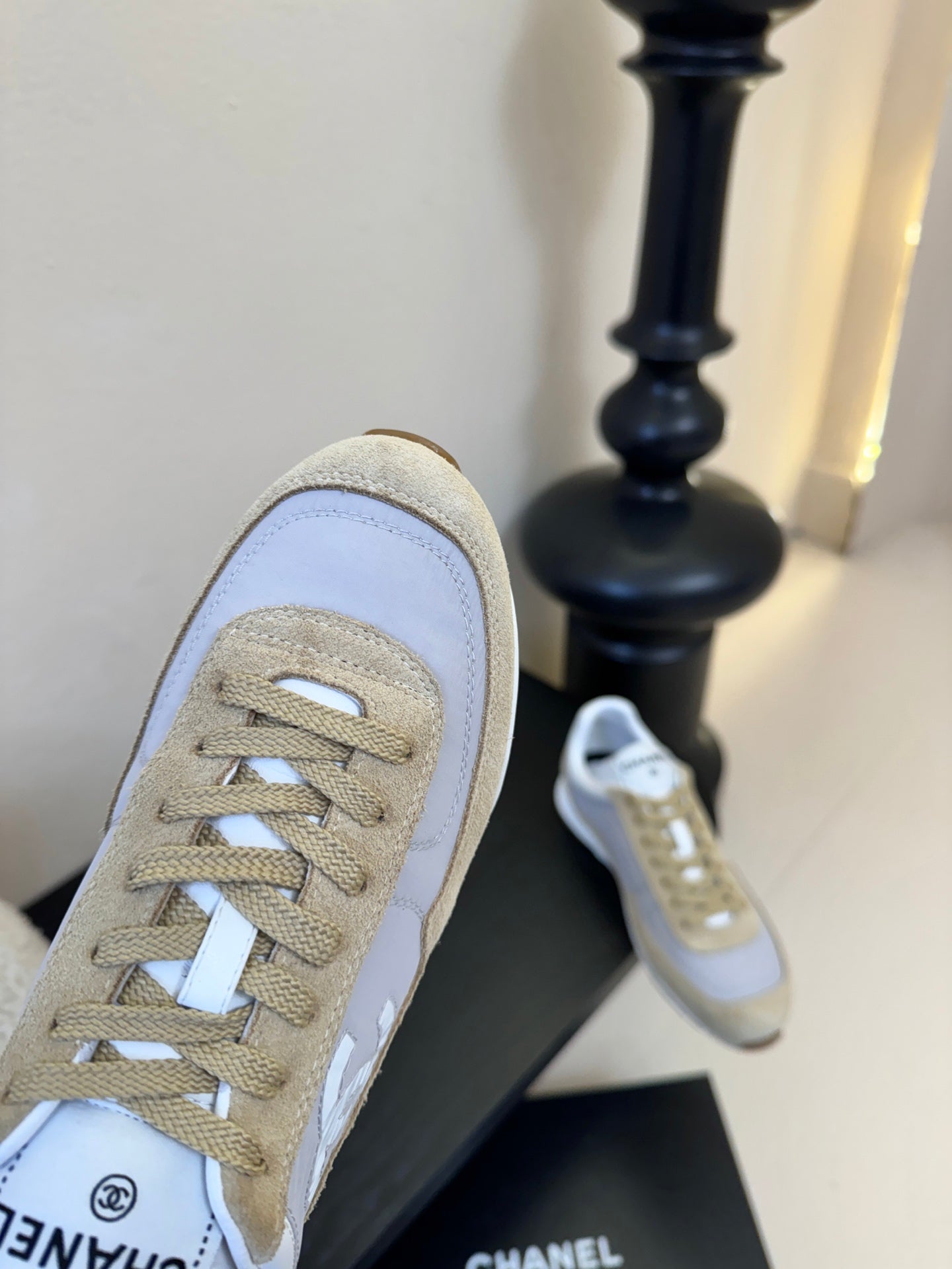 CC 26s Platform Sneakers Ivory Light Beige Sheepskin 627227