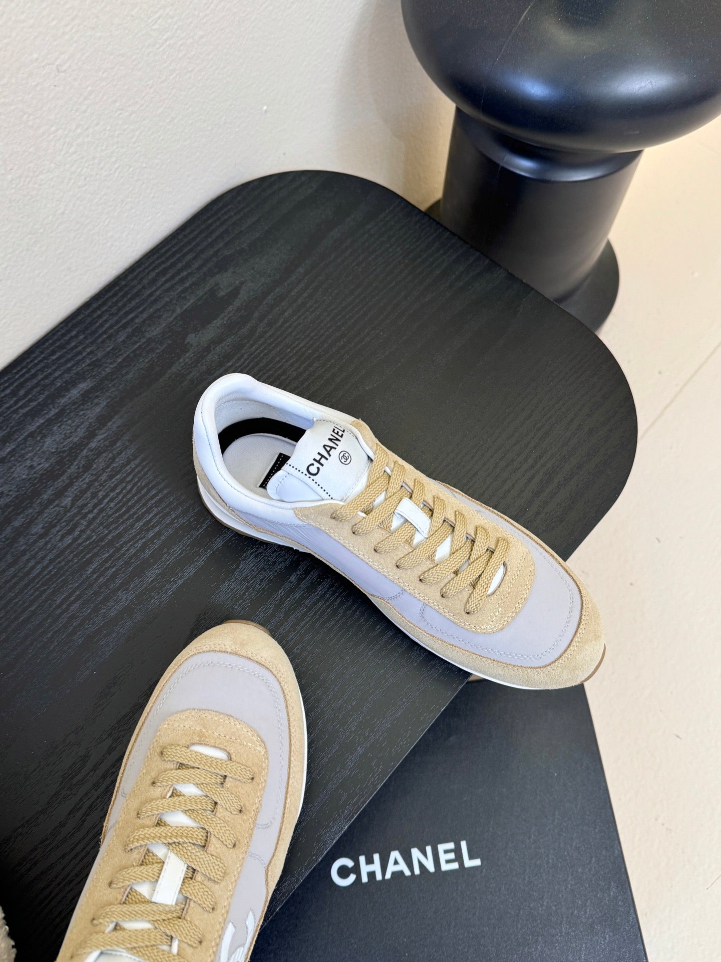 CC 26s Platform Sneakers Ivory Light Beige Sheepskin 627227