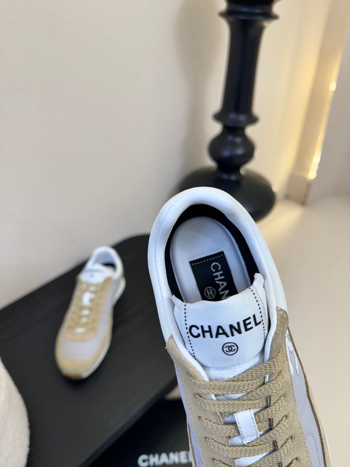 CC 26s Platform Sneakers Ivory Light Beige Sheepskin 627227