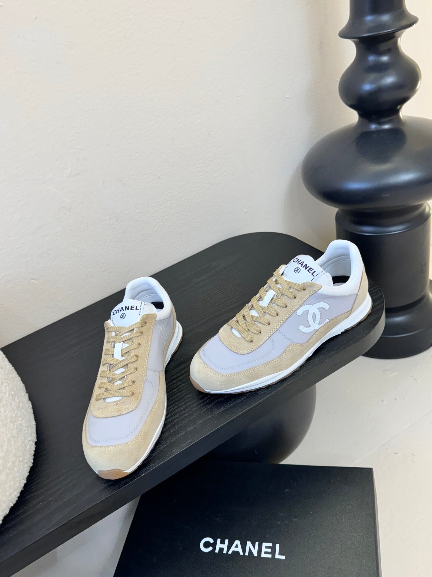 CC 26s Platform Sneakers Ivory Light Beige Sheepskin 627227