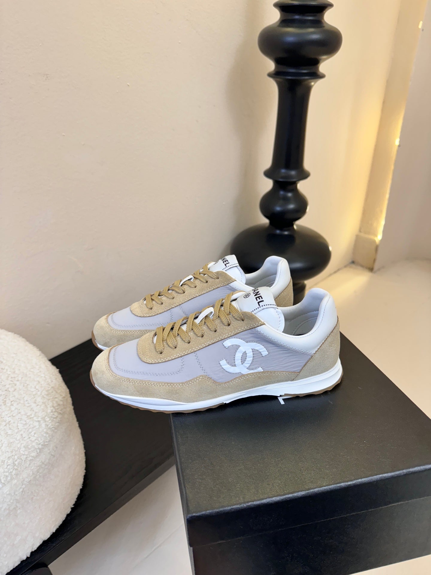 CC 26s Platform Sneakers Ivory Light Beige Sheepskin 627227