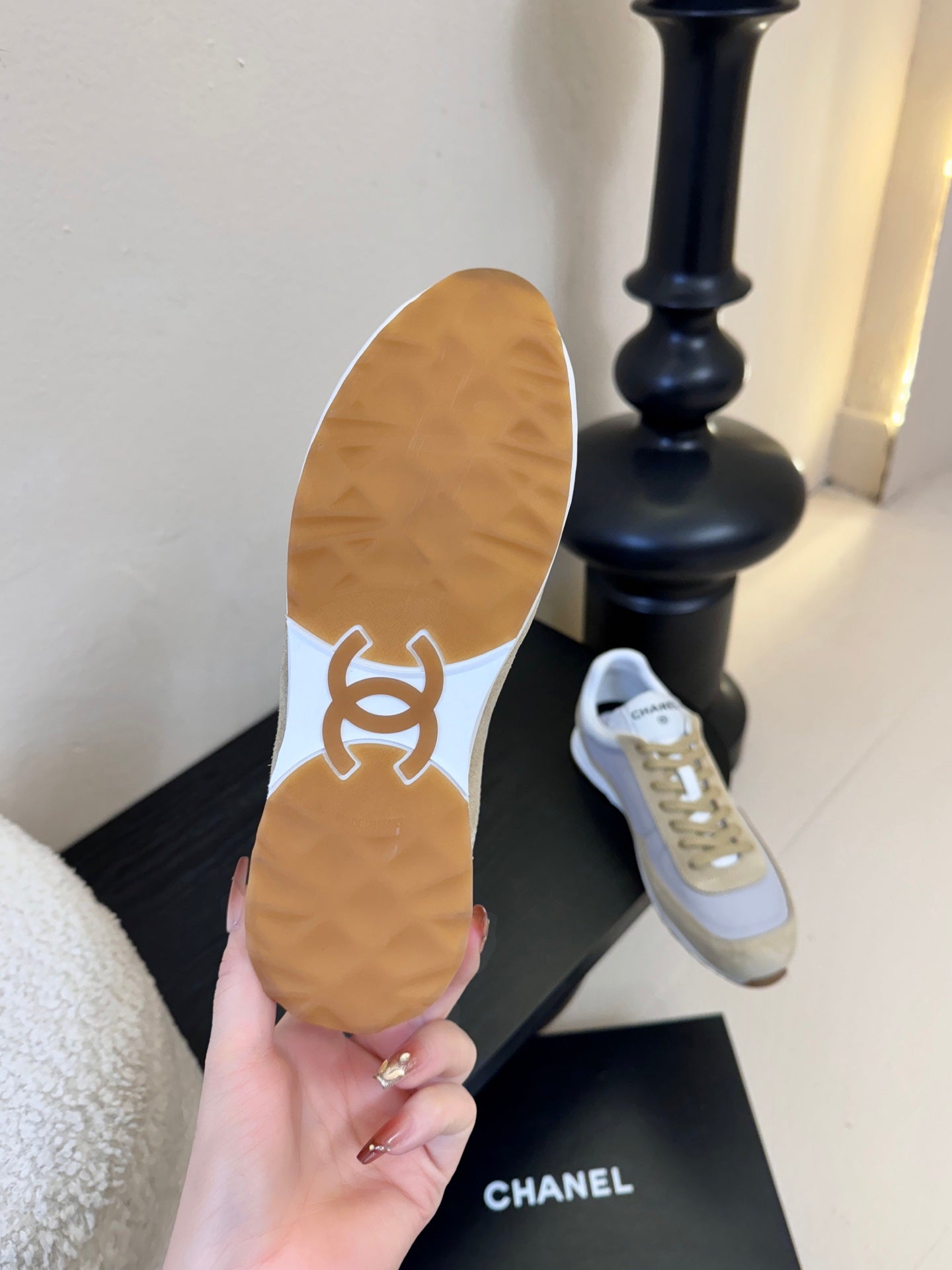 CC 26s Platform Sneakers Ivory Light Beige Sheepskin 627227