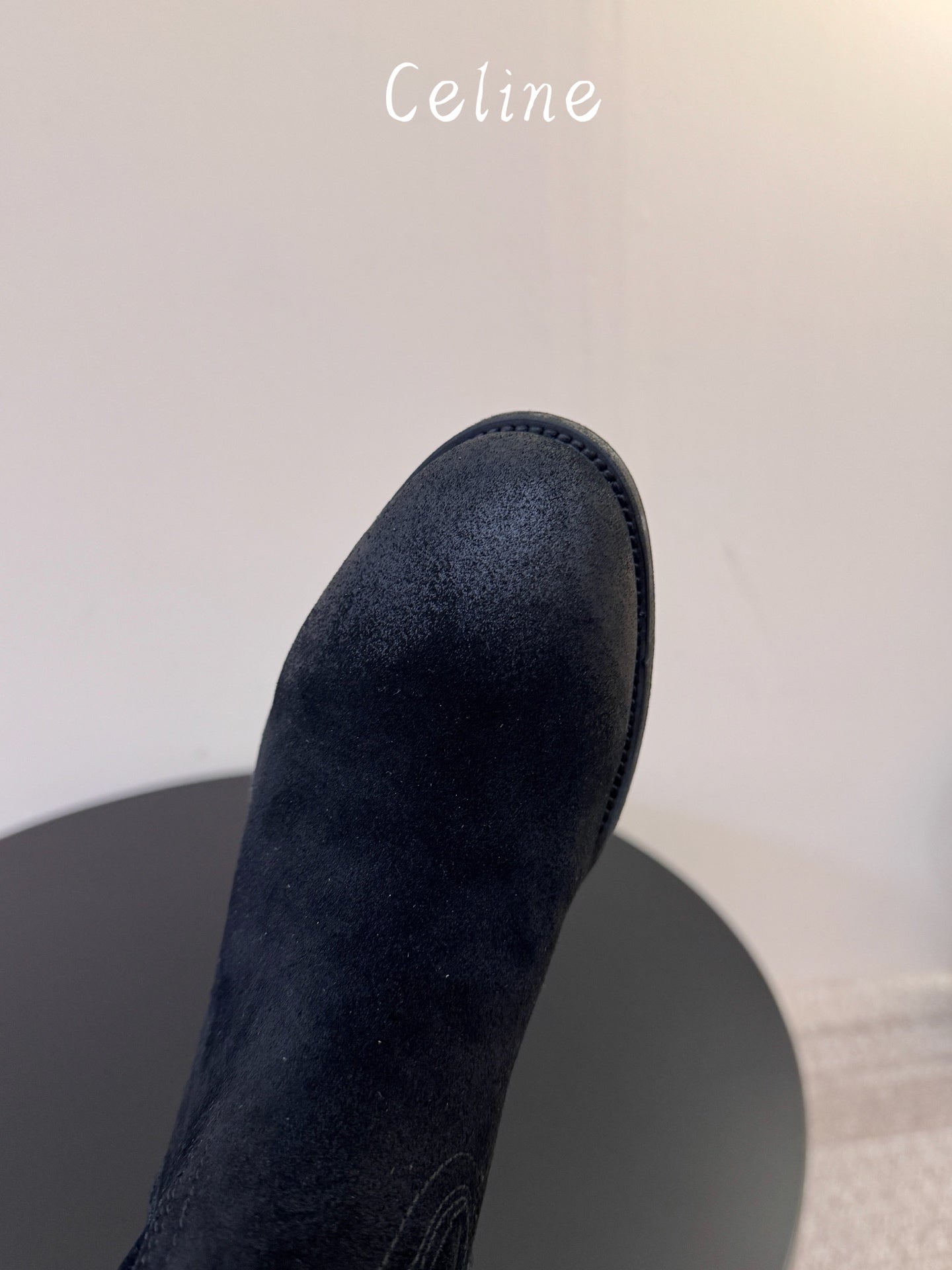Celine 2026 Knee-High Pull-On Boots Calfskin Suede 104481