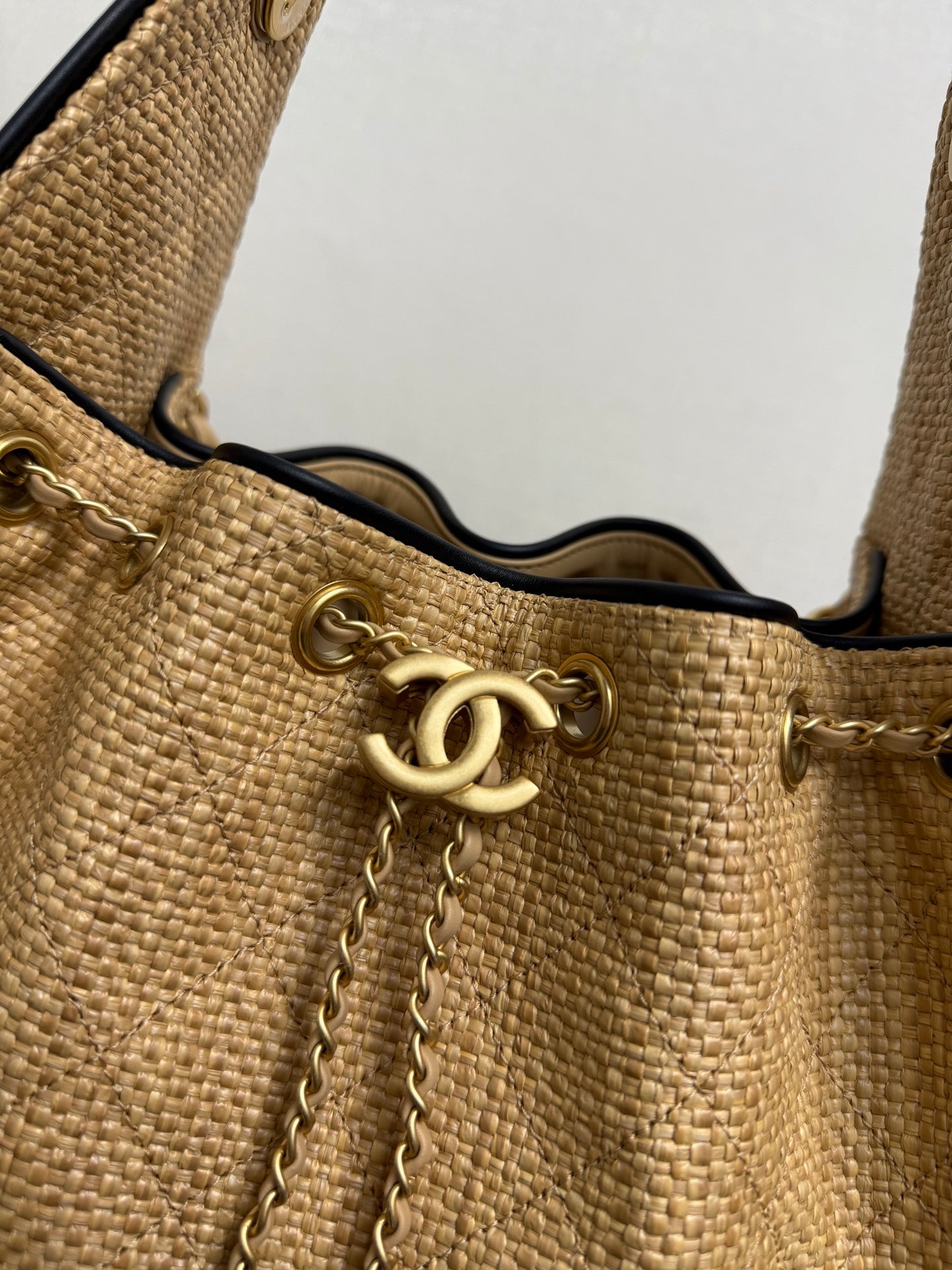 Chanel 2026 Hobo Bag 30cm Apricot Woven Leather