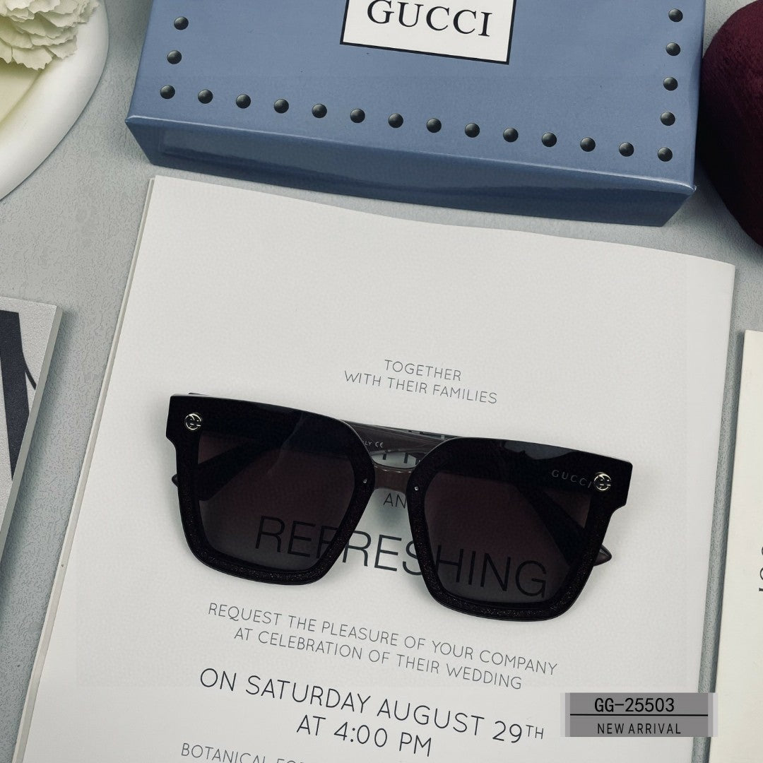 EMBOSSED LOGO SQUARE FRAME SUNGLASSES 25503 IN ACETATE