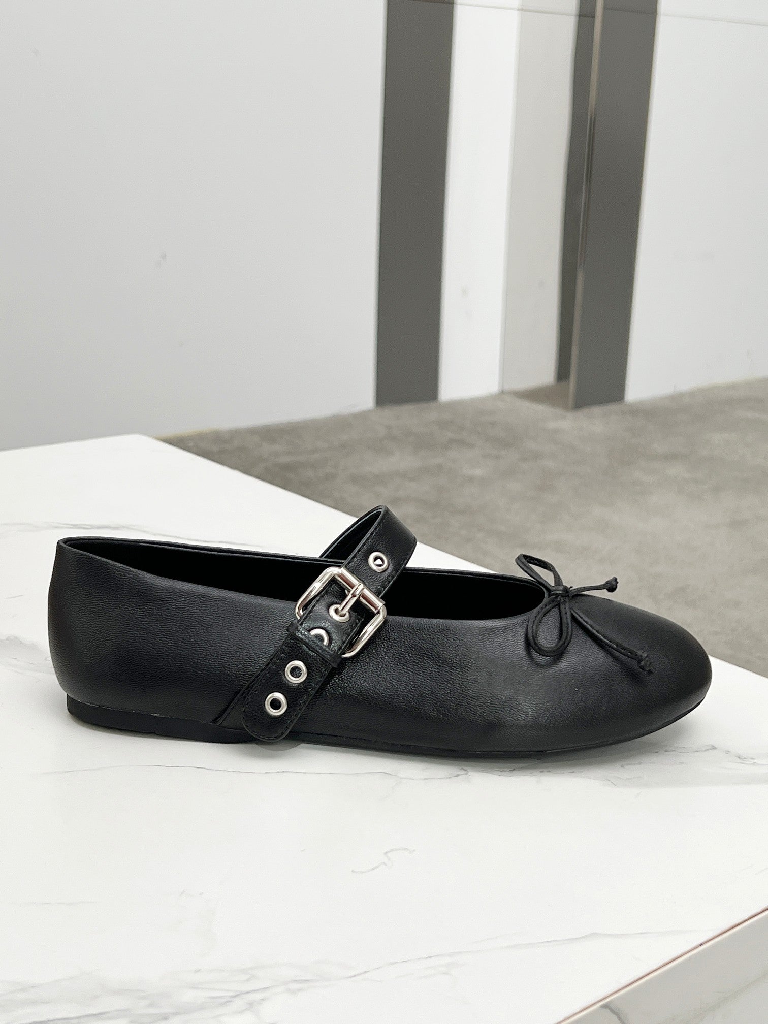 Miu Miu 2026 Bow Detail Ballet Flats Sheepskin 987089