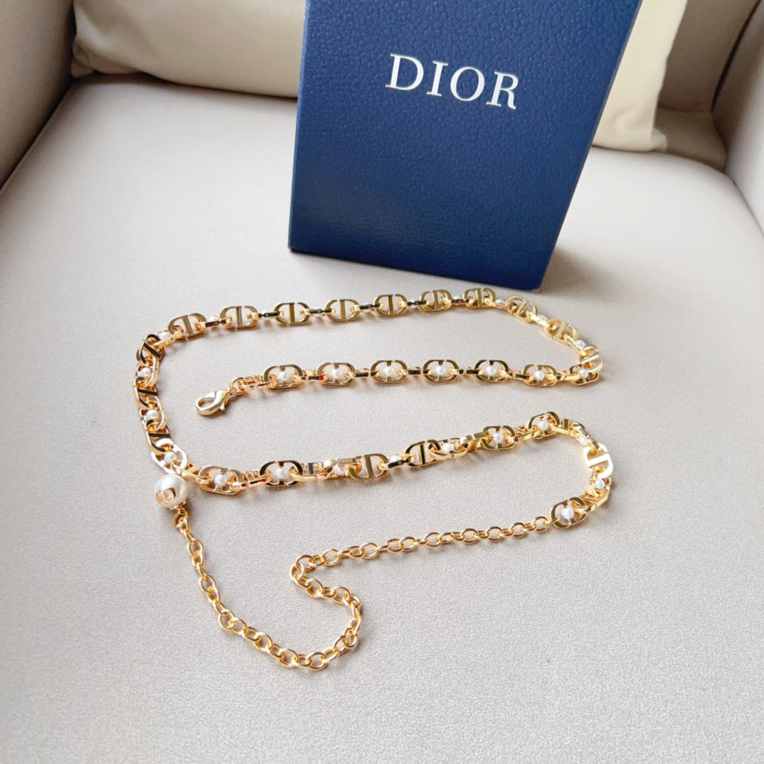 Dior 2026 Pearl Link Chain Belt 206370