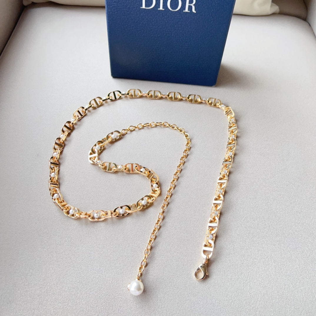 Dior 2026 Pearl Link Chain Belt 206370