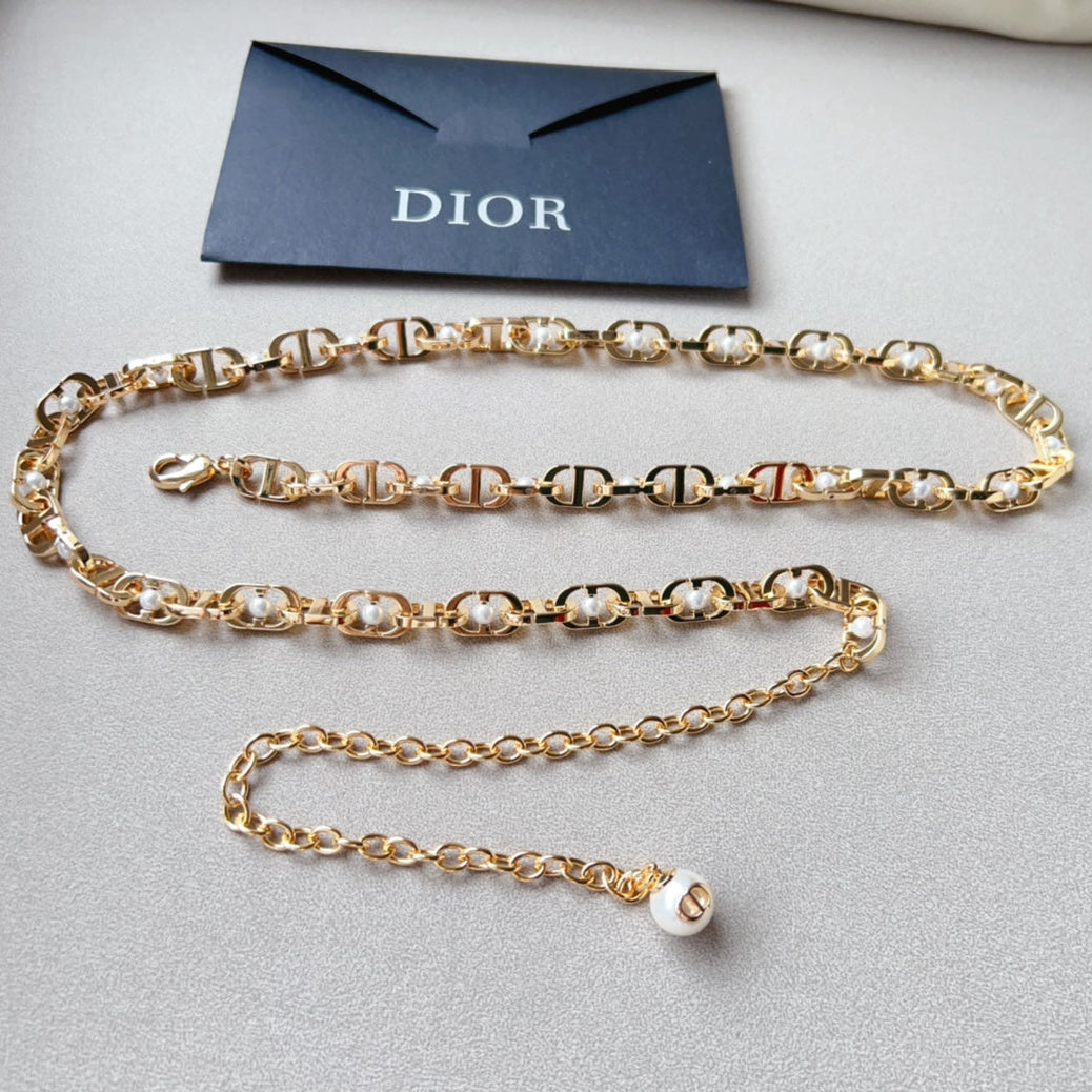 Dior 2026 Pearl Link Chain Belt 206370