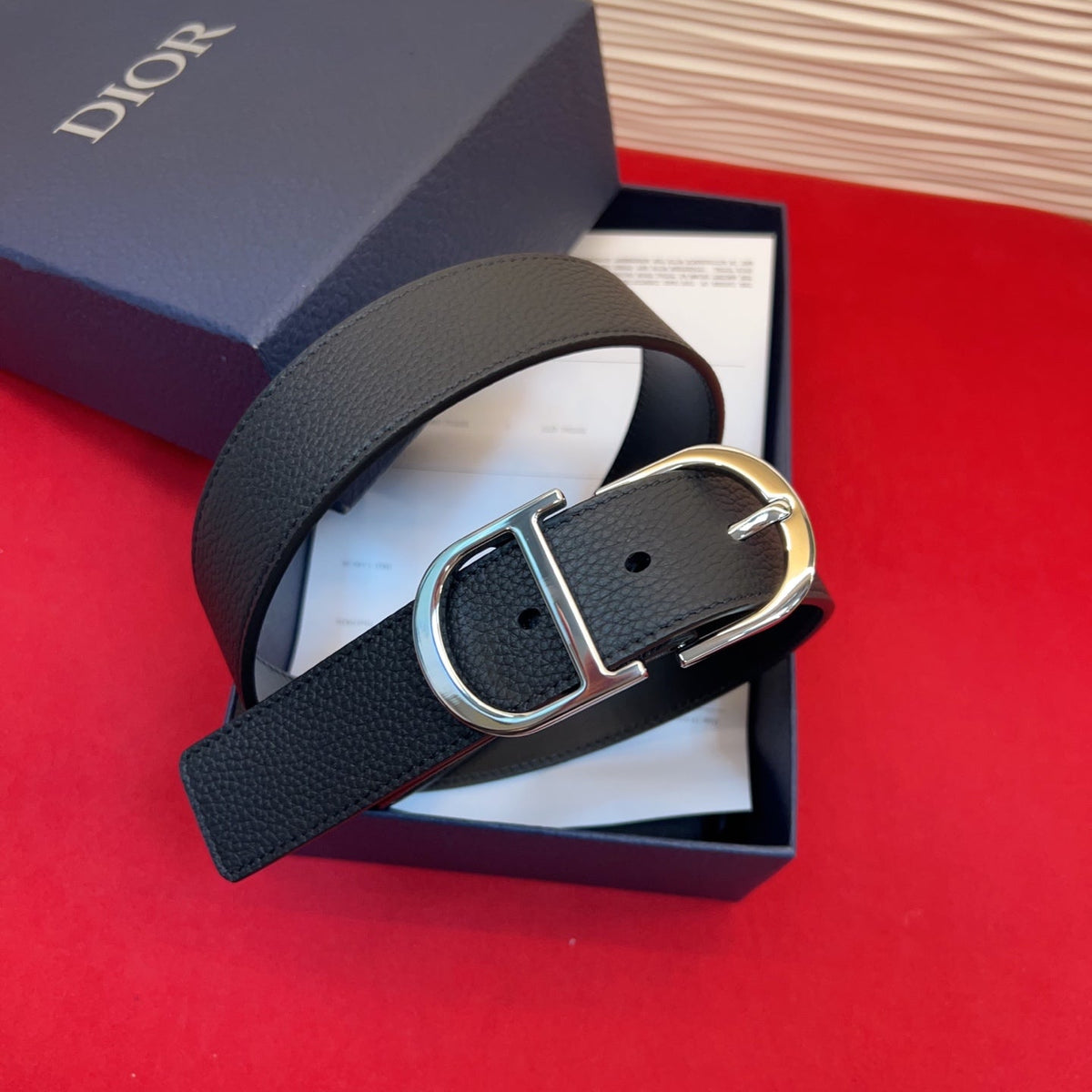 Dior 2026 CD Buckle Belt 35mm Calfskin
