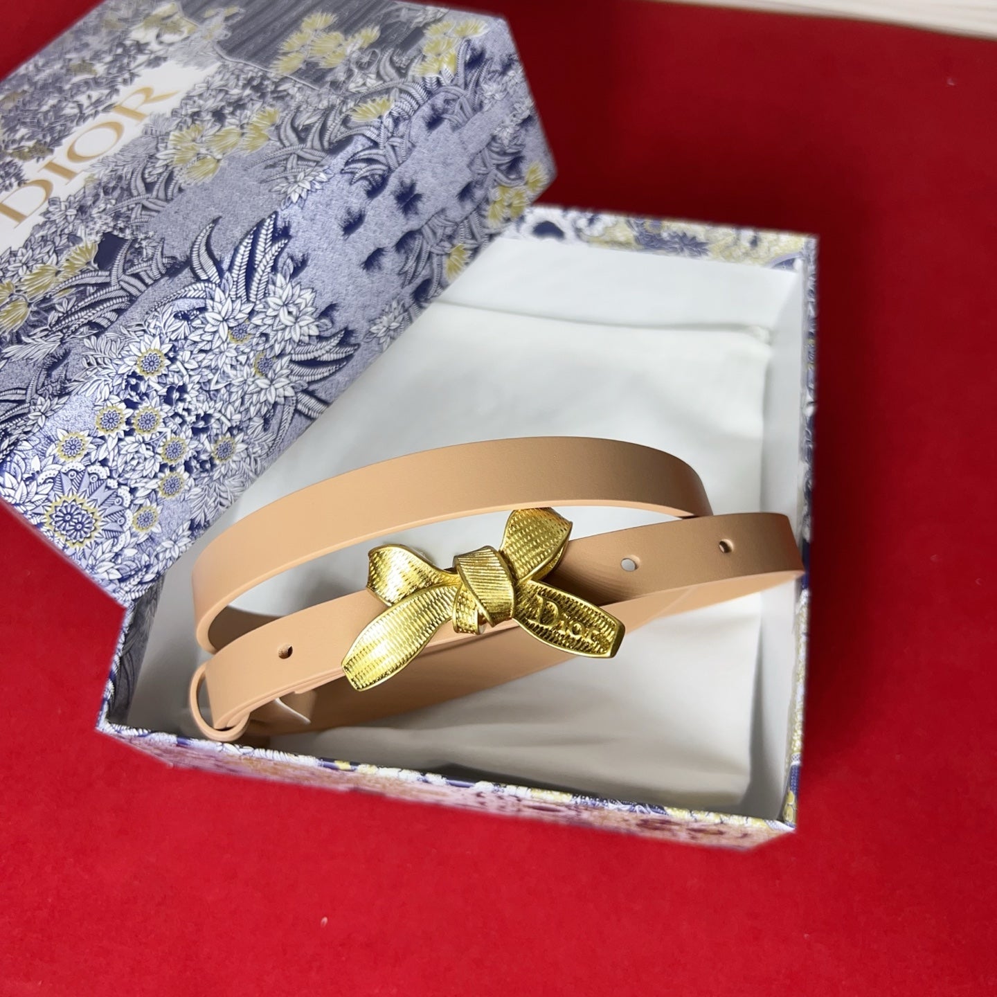 Dior 2026 Bow Belt 1.5cm Smooth Calfskin