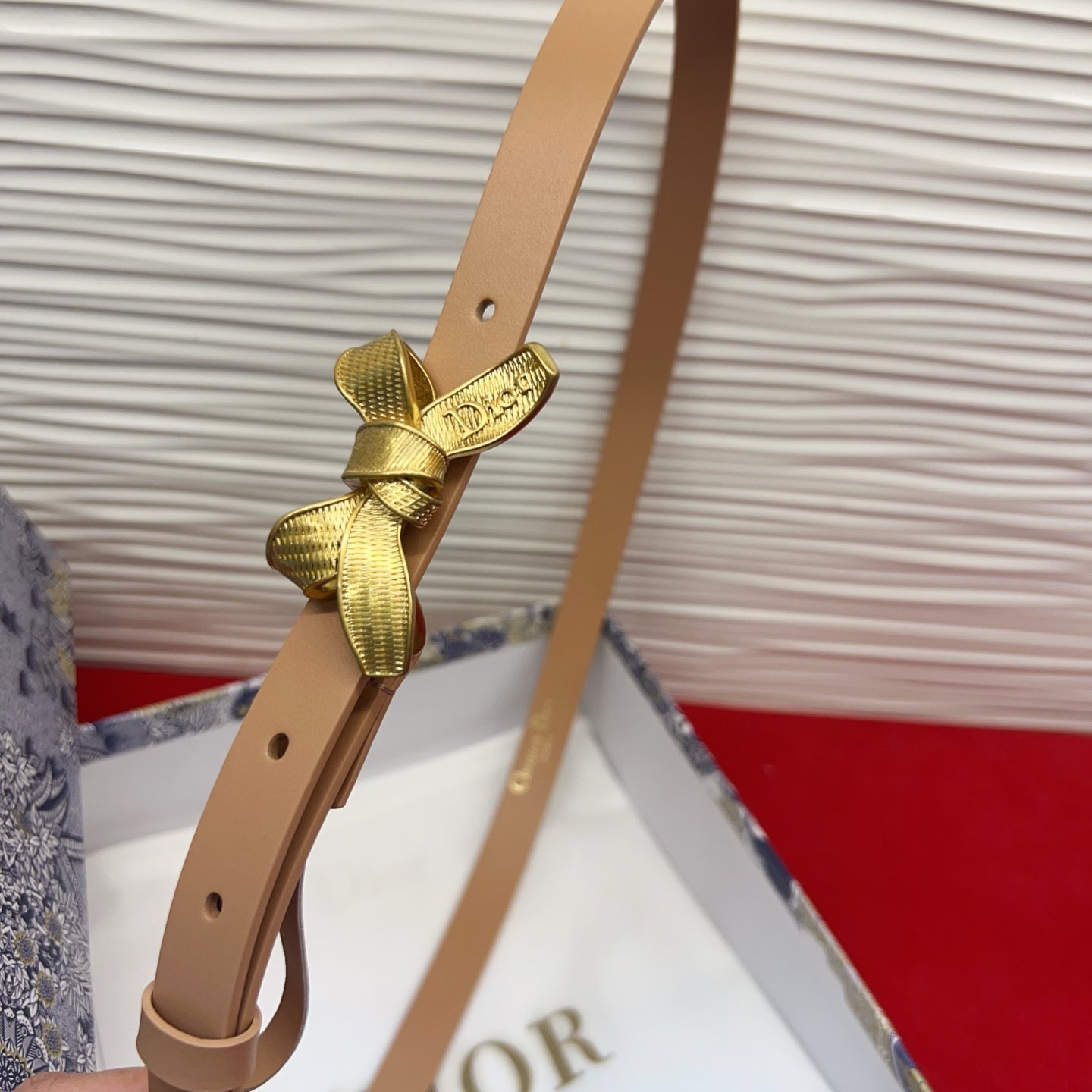 Dior 2026 Bow Belt 1.5cm Smooth Calfskin