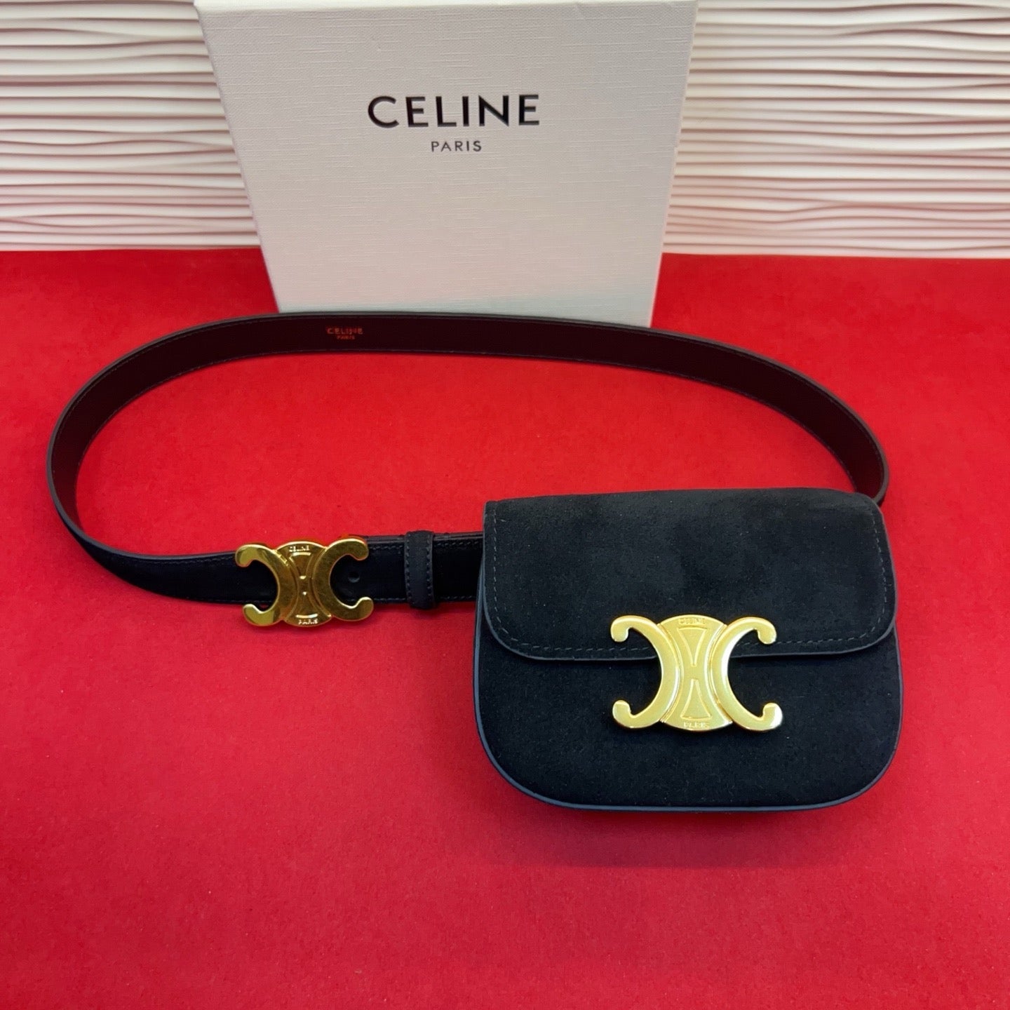 Celine 2026 Triomphe Belt Bag 25mm Suede