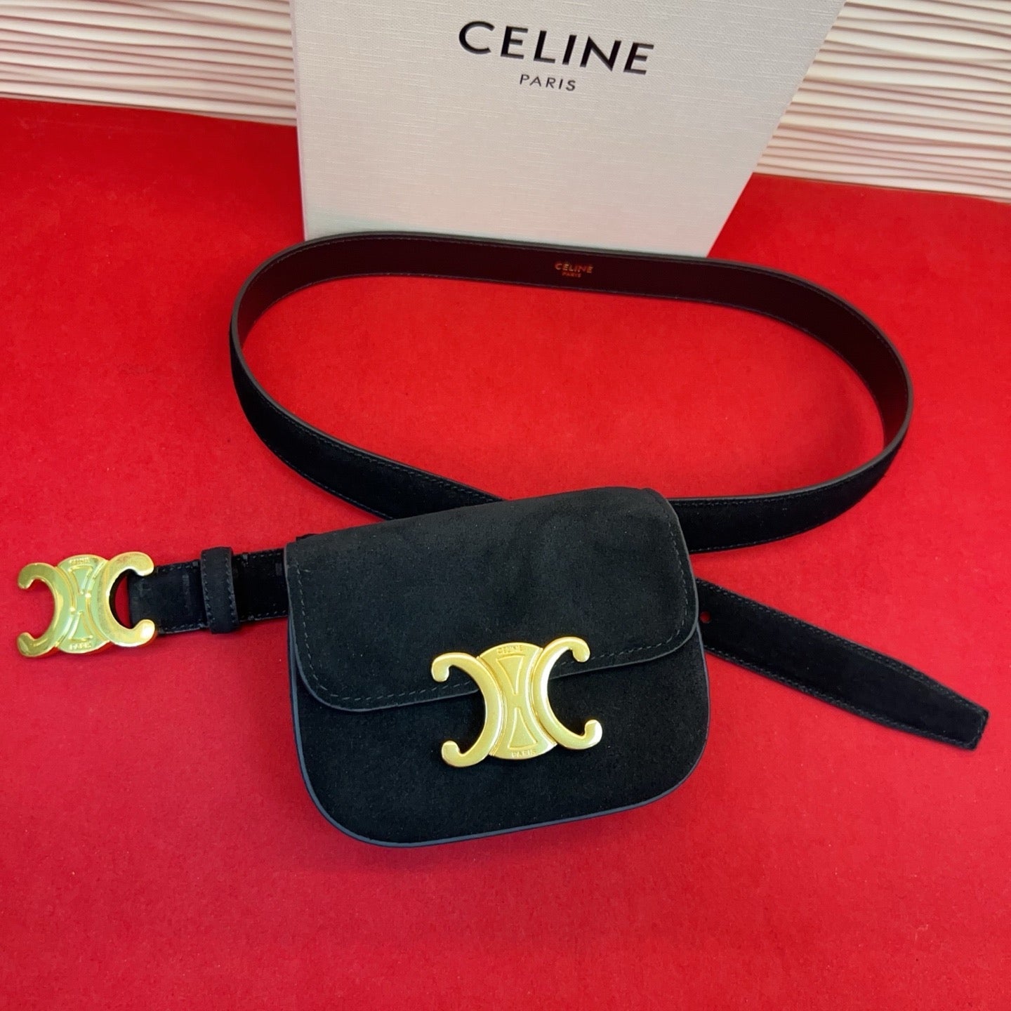 Celine 2026 Triomphe Belt Bag 25mm Suede