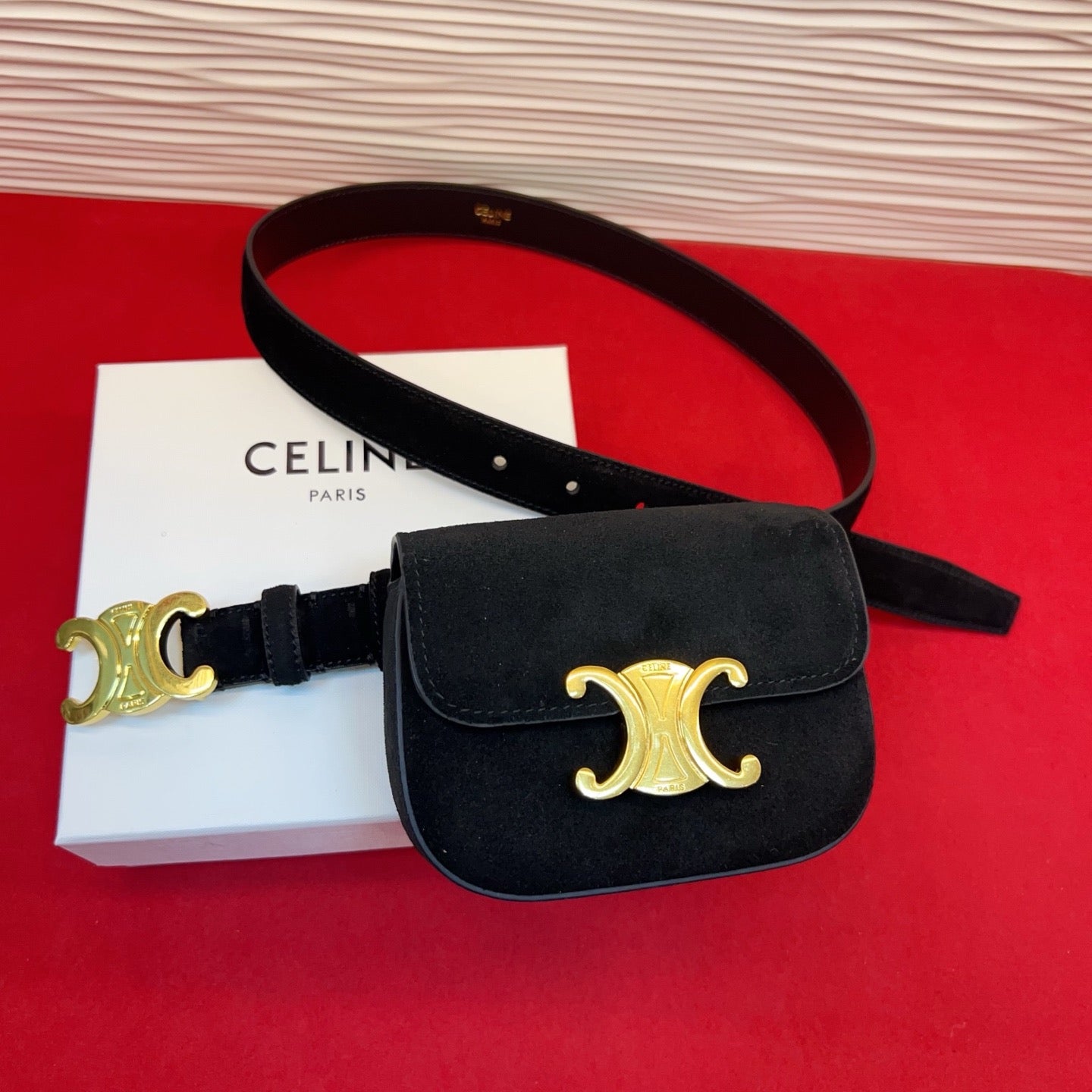 Celine 2026 Triomphe Belt Bag 25mm Suede