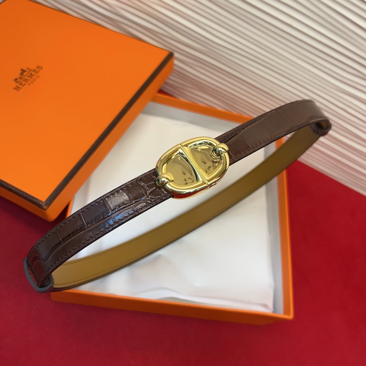 Hermes 2026 Chaine Ancre Belt 18mm Leather