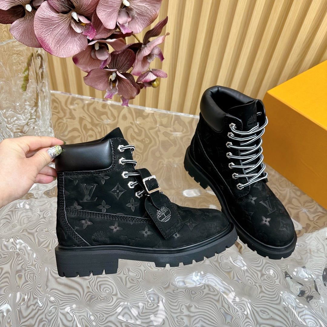 LV x Timberland 6-In High End Ankle Boot Black Monogram Suede