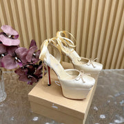 CL 25C Cassia Lace Up Alta 160mm Light Yellow Silk 221615