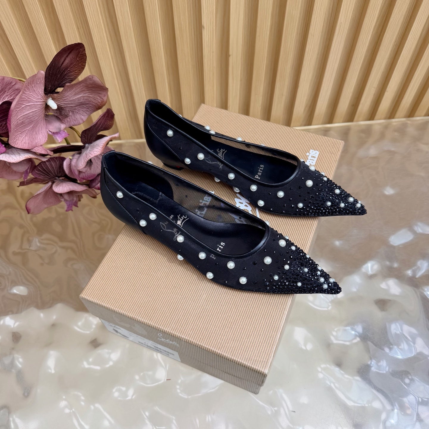 Christian Louboutin 2026 Miss Z Degrastrassina Perla Pump Mesh Strass 853079