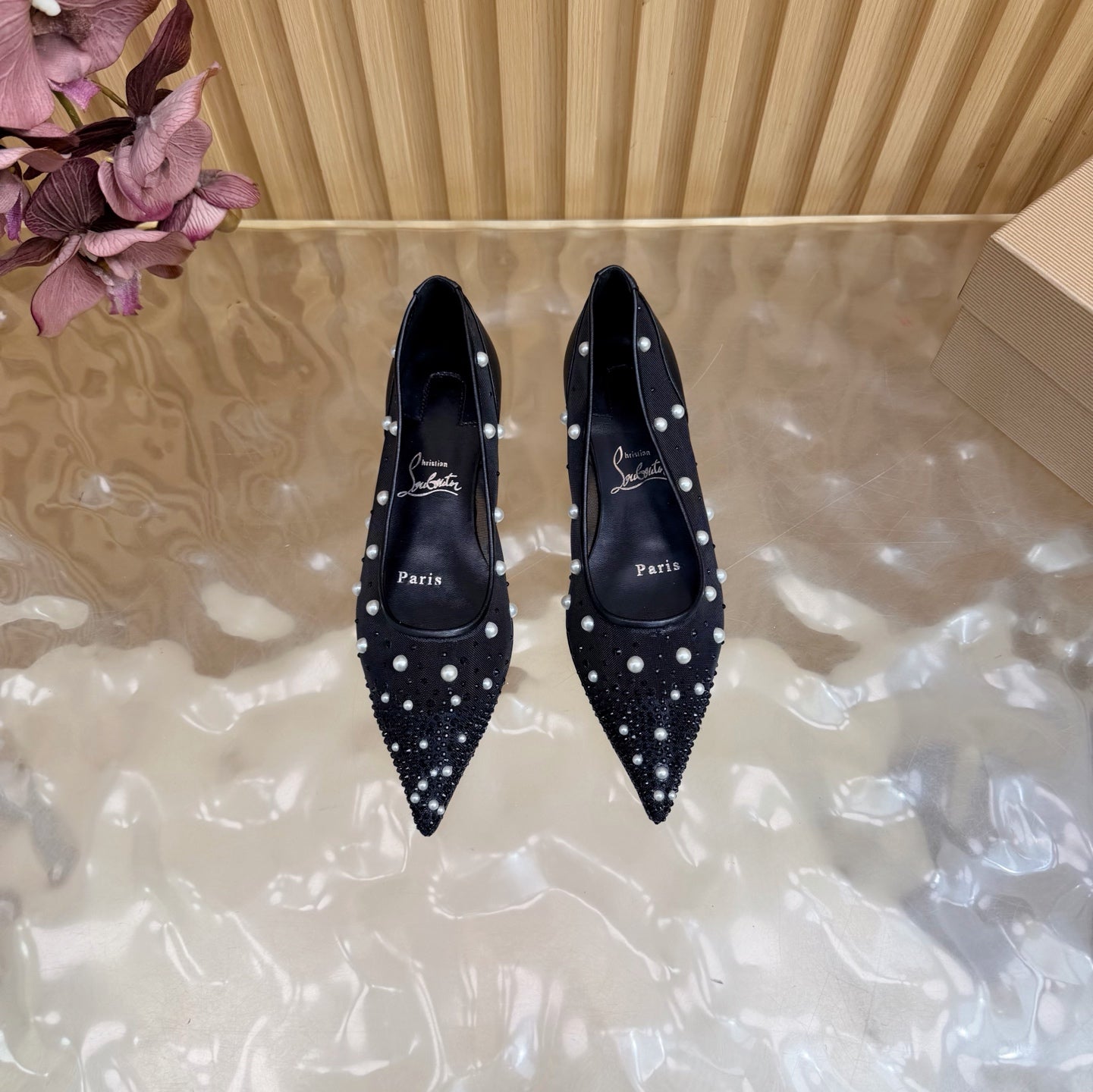 Christian Louboutin 2026 Miss Z Degrastrassina Perla Pump Mesh Strass 853079