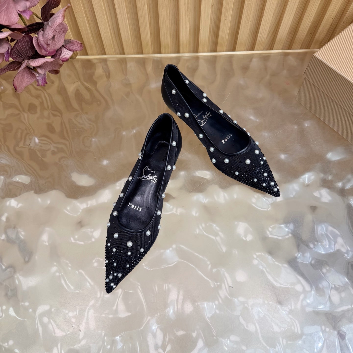 Christian Louboutin 2026 Miss Z Degrastrassina Perla Pump Mesh Strass 853079