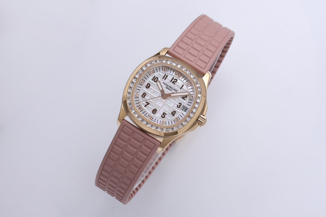 Patek Philippe Aquanaut Luce 35.6mm Rose Gold Case Pink Rubber Strap