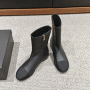 CC Short Boot Black Lambskin Grosgrain