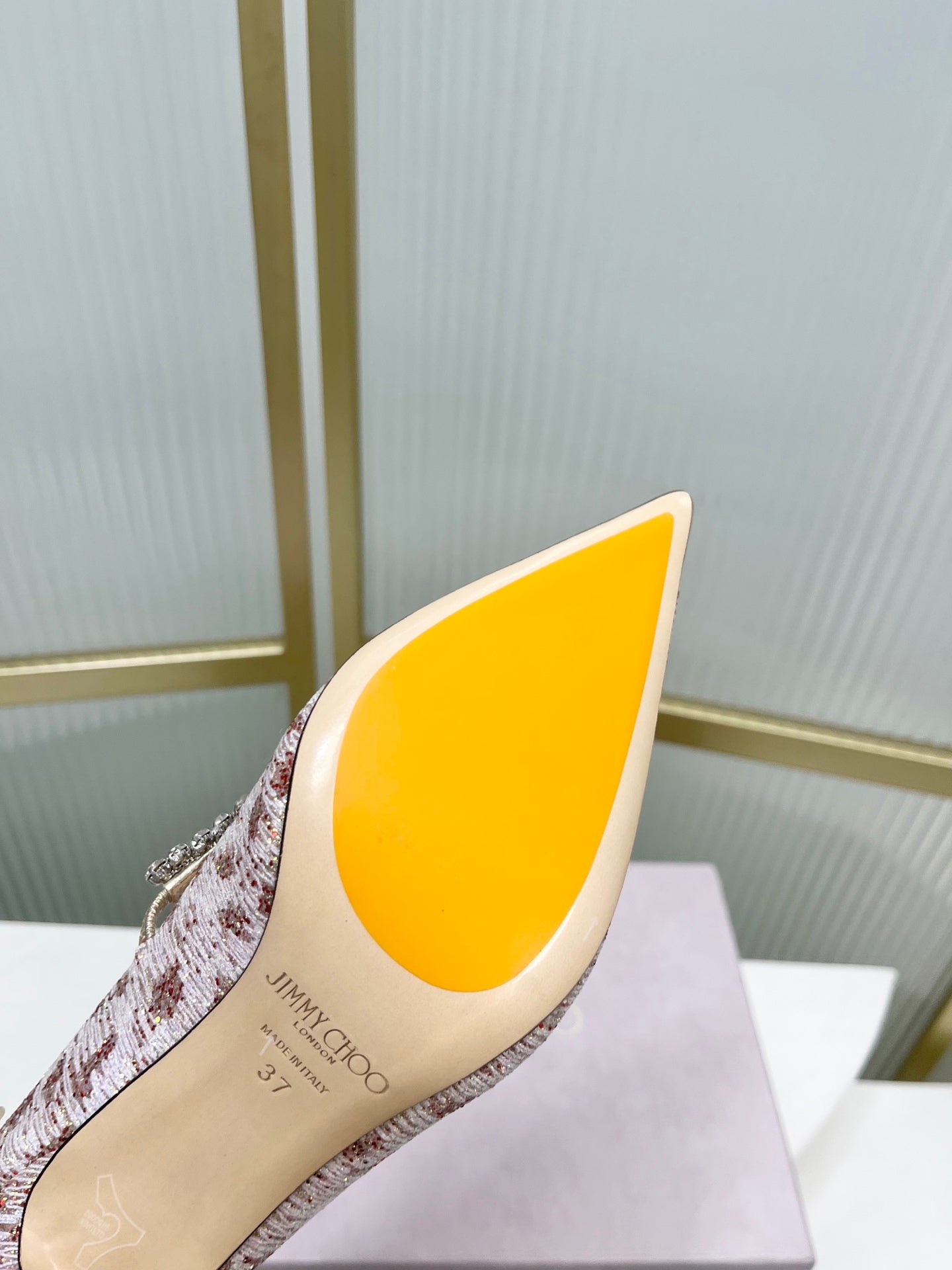 Jimmy 26s Heel Pump 65 White Red Sequins Sheepskin Diamond 605946