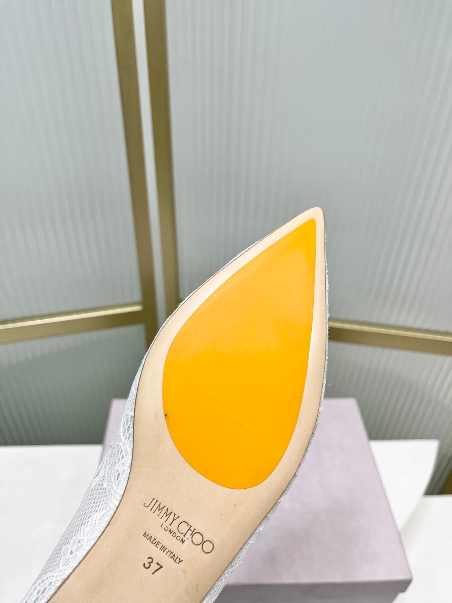 Jimmy 26s Ballet Flats White Beige Lace Sheepskin 605949