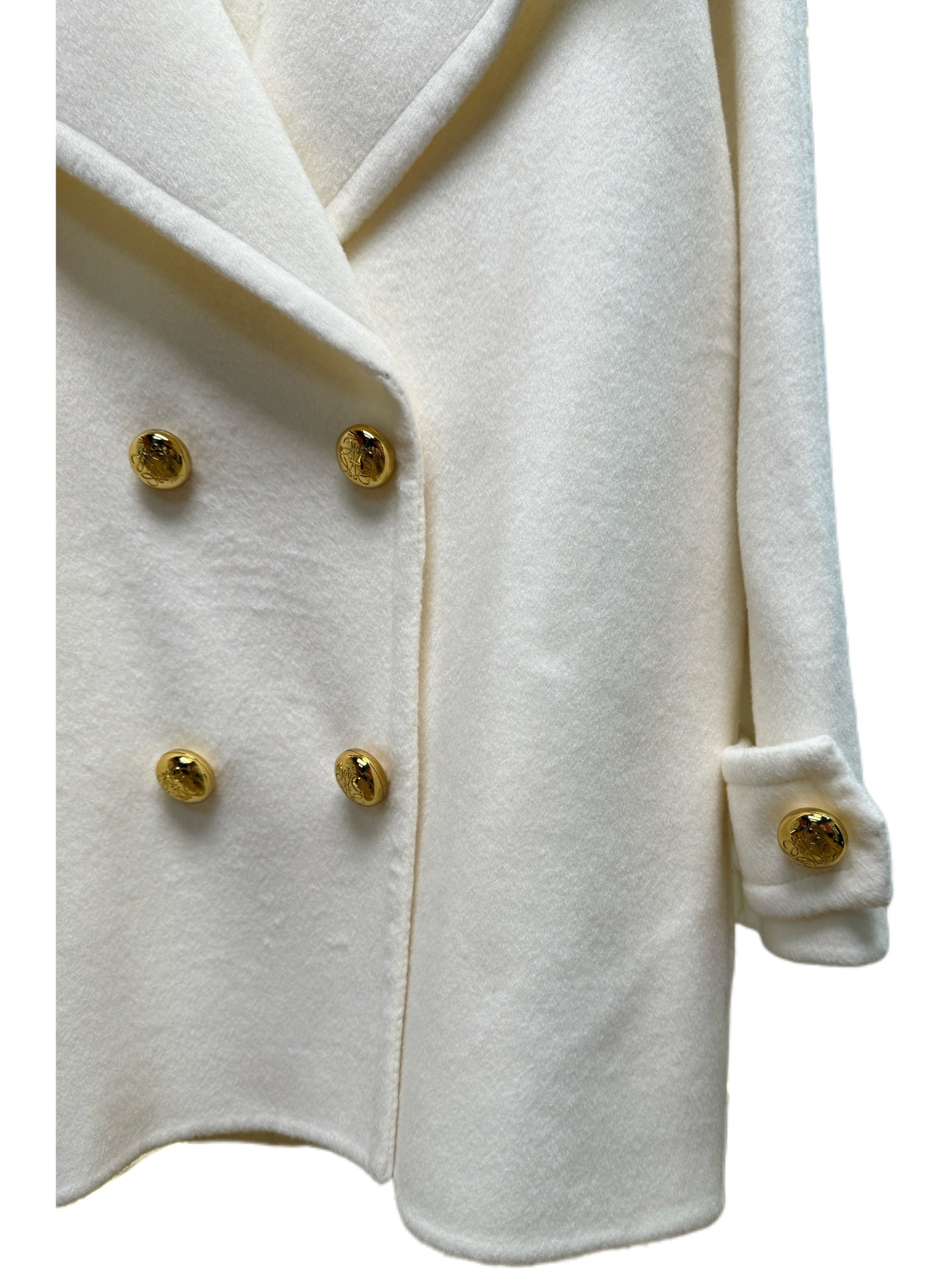 Loewe 2025 Coat White Wool Cashmere 305190