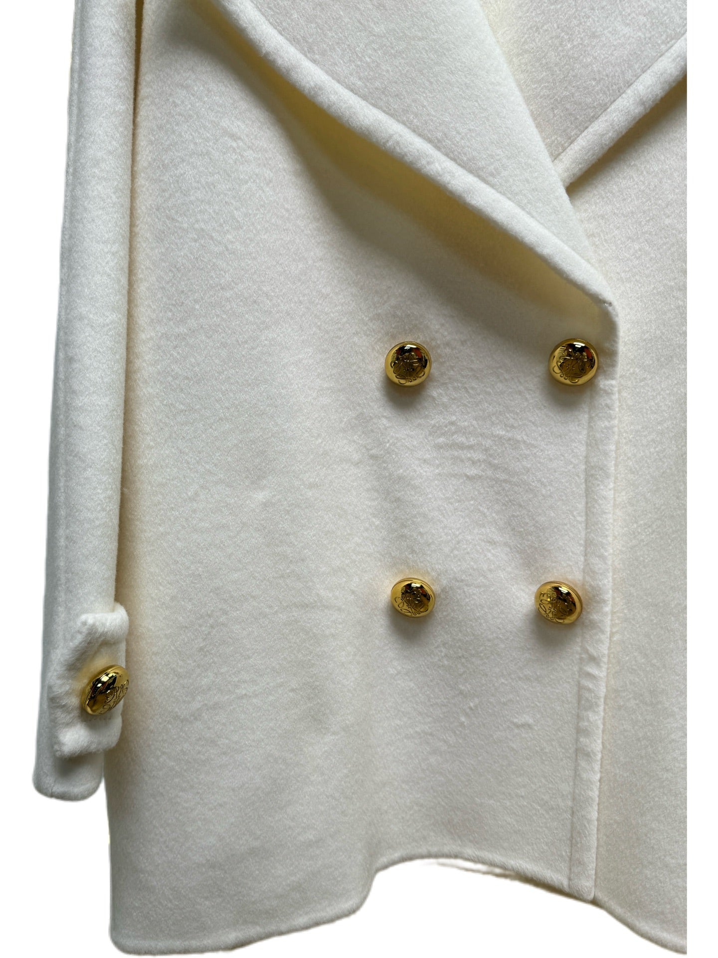 Loewe 2025 Coat White Wool Cashmere 305190