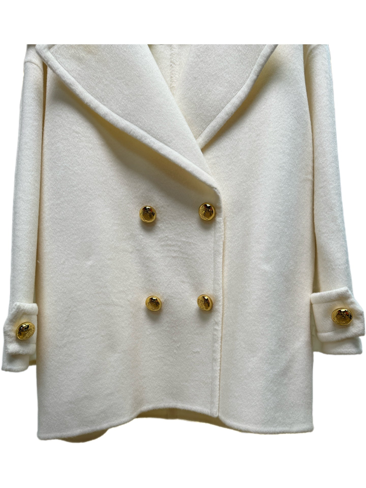 Loewe 2025 Coat White Wool Cashmere 305190