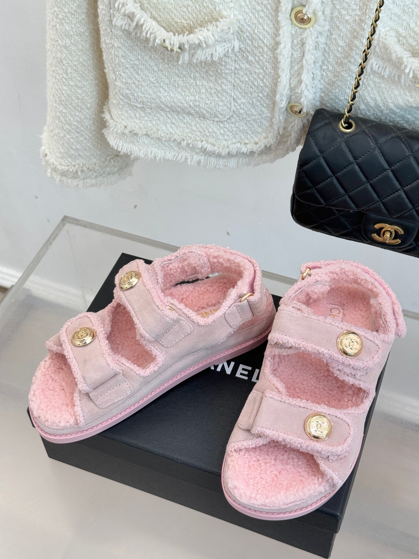 CC 26 Dad Sandal Pink Velvet Wool Velvet Wool 609761