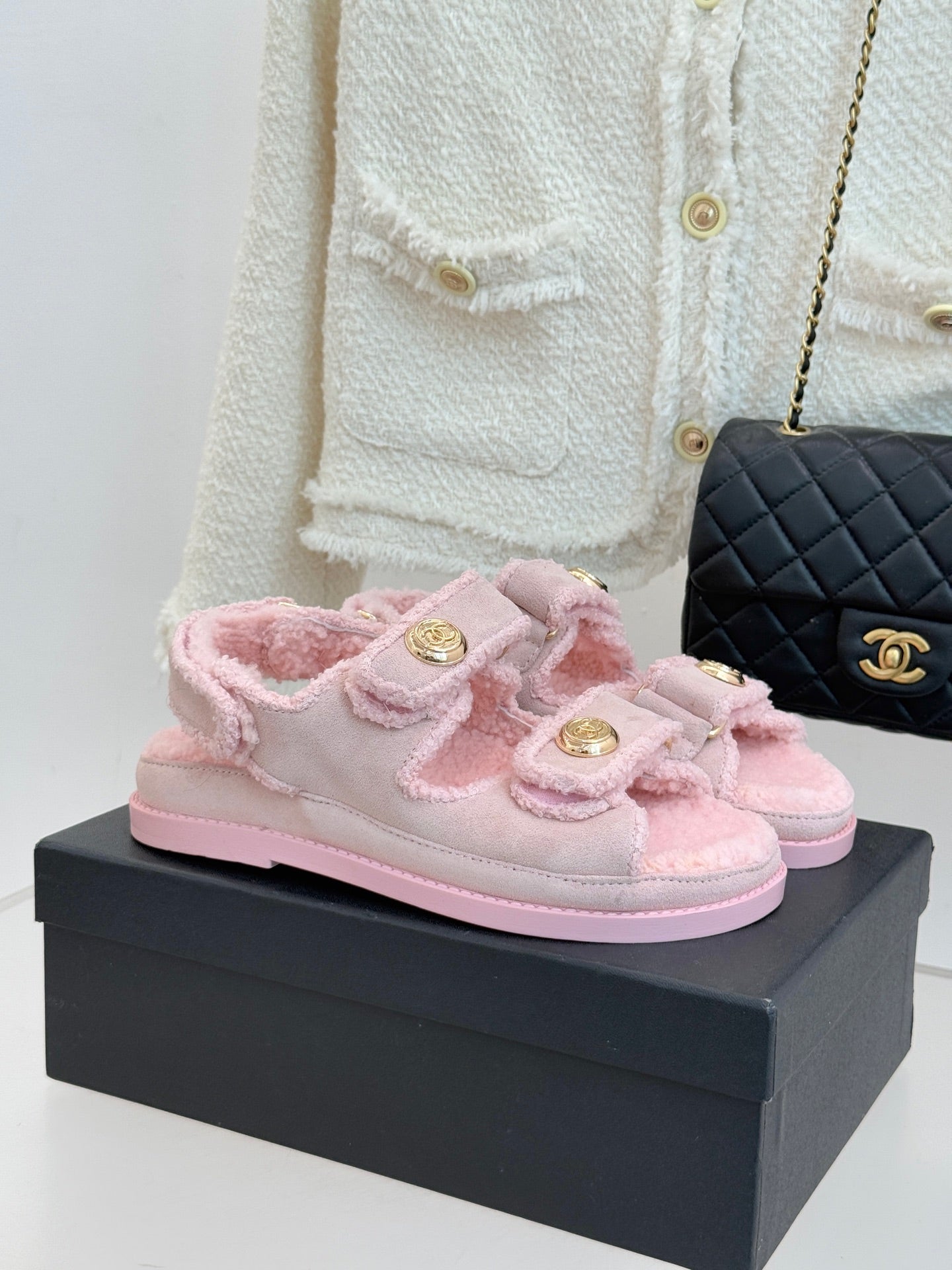 CC 26 Dad Sandal Pink Velvet Wool Velvet Wool 609761