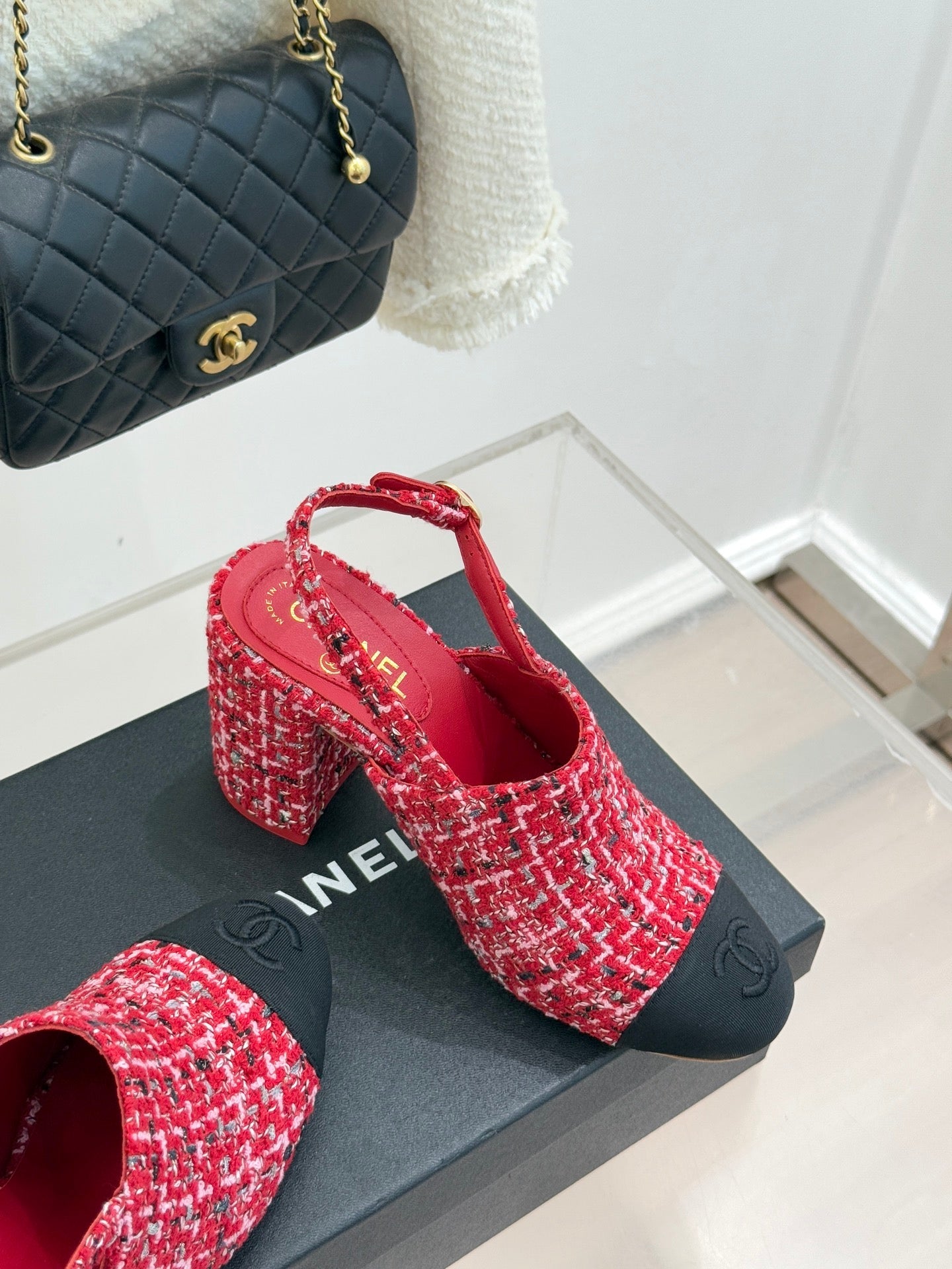 CC 26 Slingback Red Tweed Grosgrain 609986