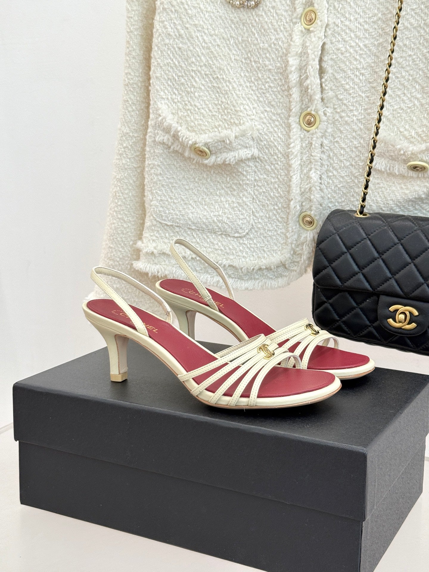 Chanel 2026 Strappy High Heeled Sandal 60mm Sheepskin 878757
