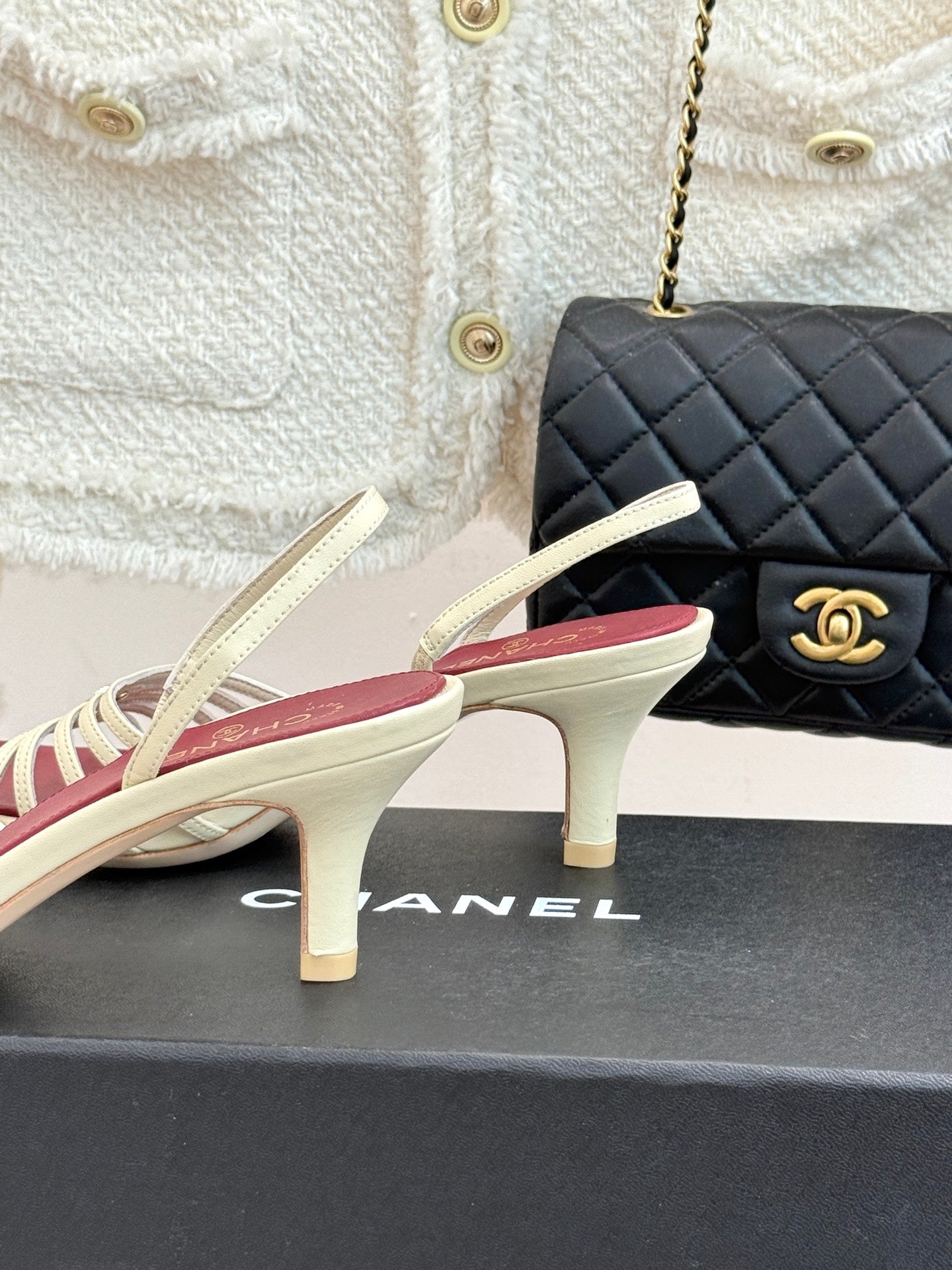Chanel 2026 Strappy High Heeled Sandal 60mm Sheepskin 878757