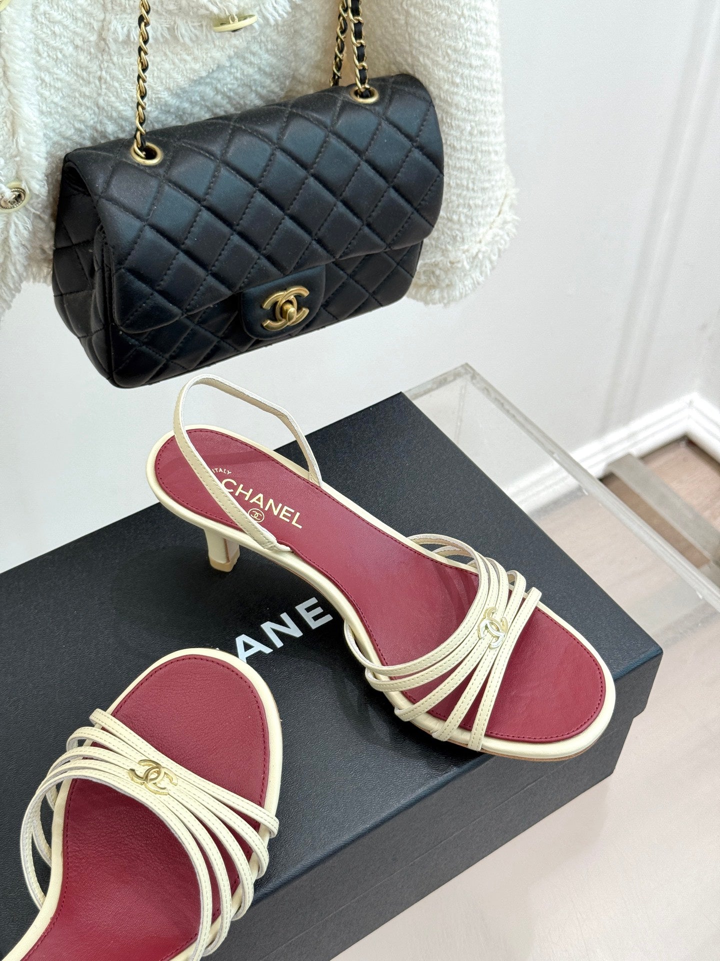 Chanel 2026 Strappy High Heeled Sandal 60mm Sheepskin 878757