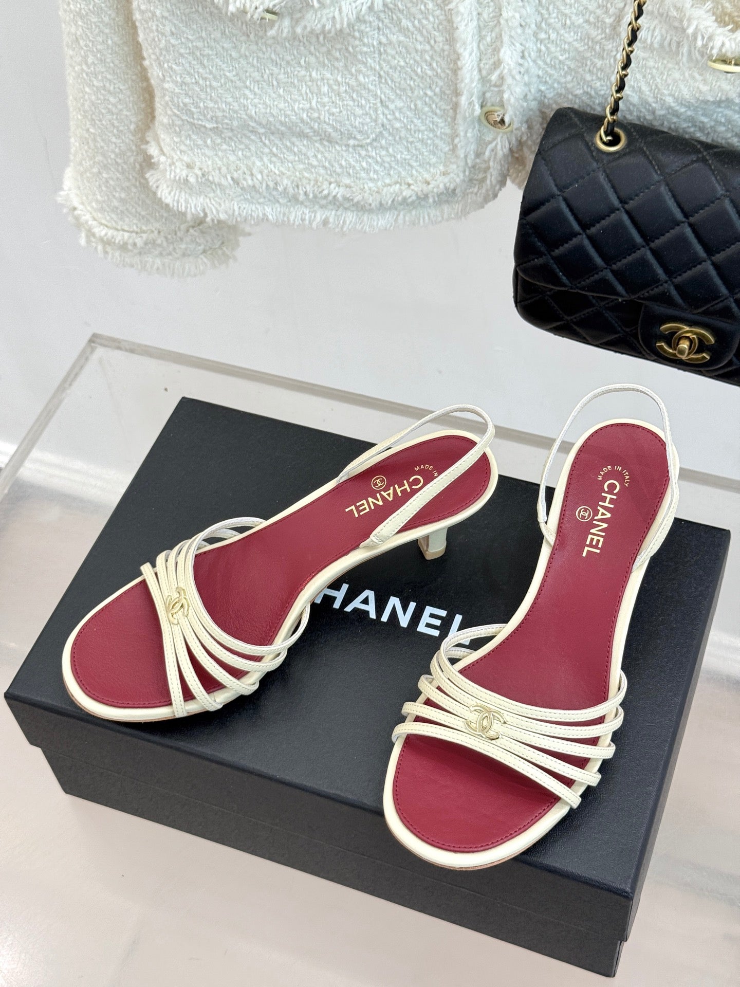 Chanel 2026 Strappy High Heeled Sandal 60mm Sheepskin 878757