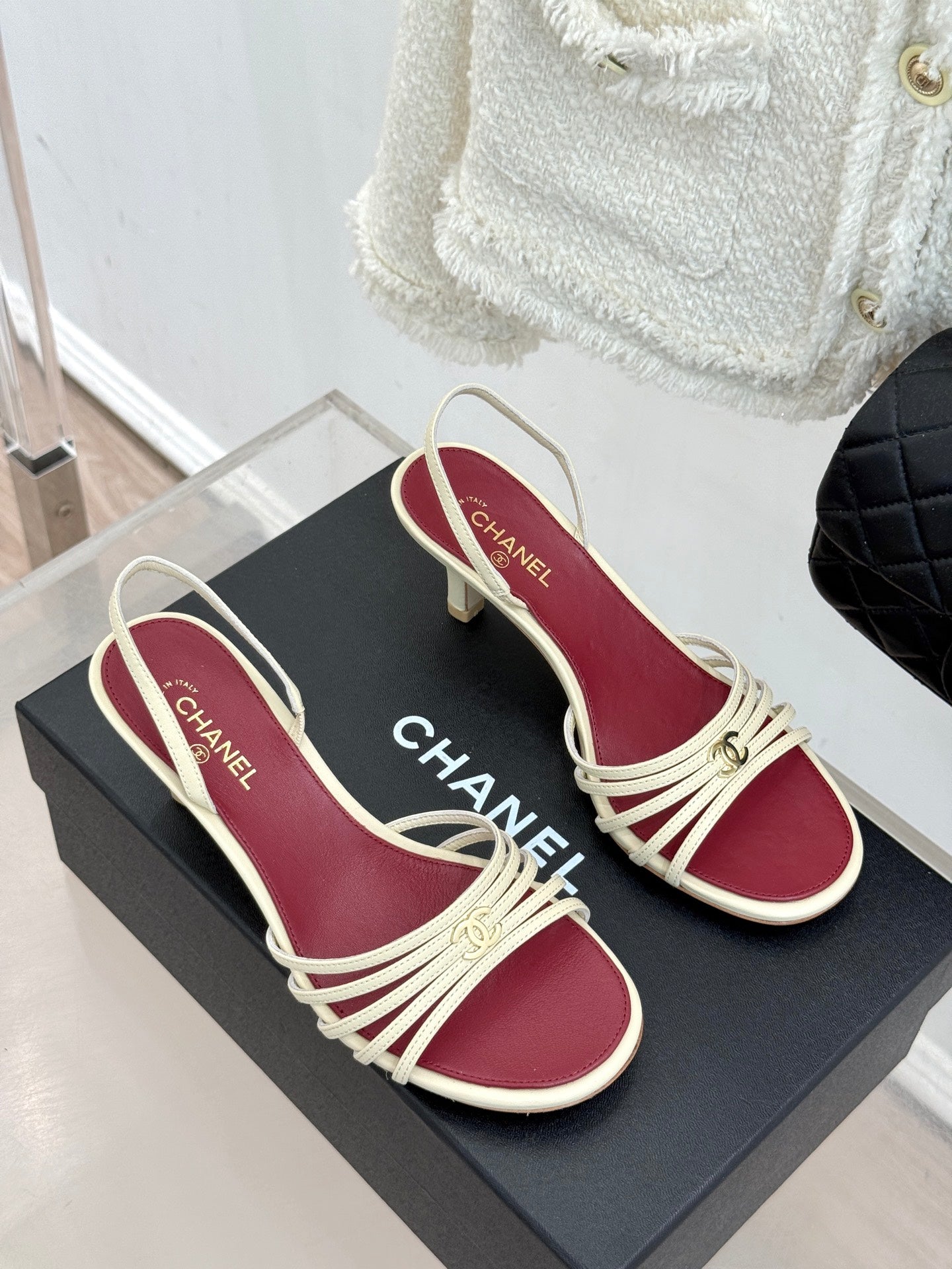 Chanel 2026 Strappy High Heeled Sandal 60mm Sheepskin 878757
