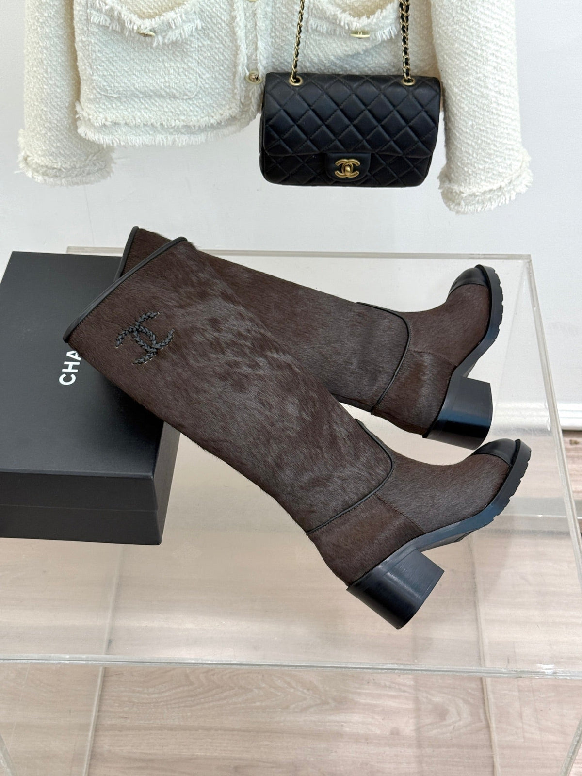 Chanel 2026 Square Heel Boots Pony Hair 188340
